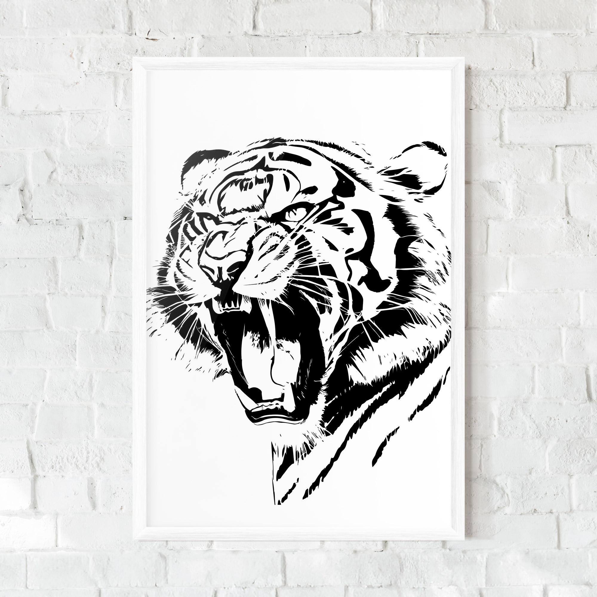 Poster Înrămat Roaring Tiger mockup 0