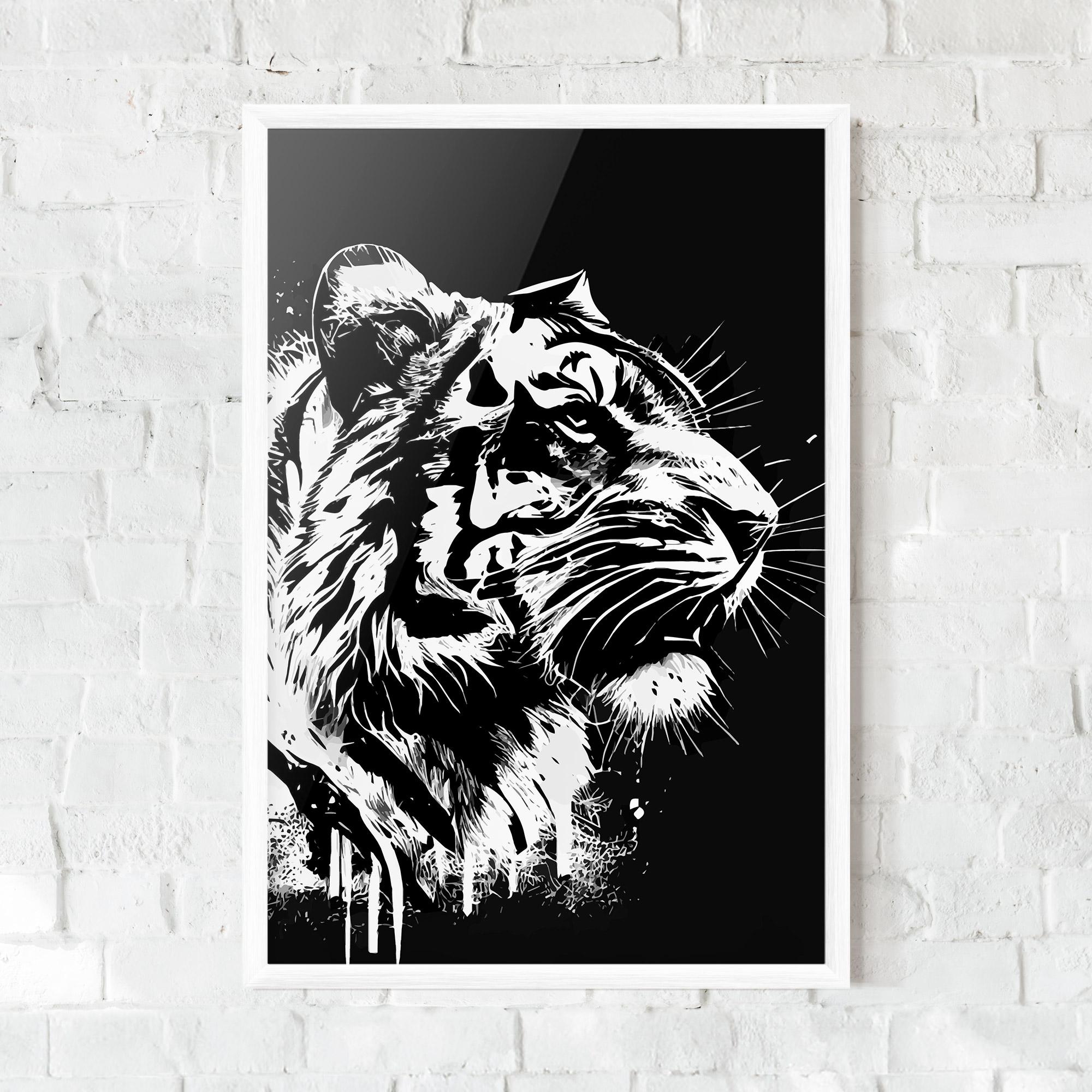 Poster Înrămat White Ink Tiger mockup 0