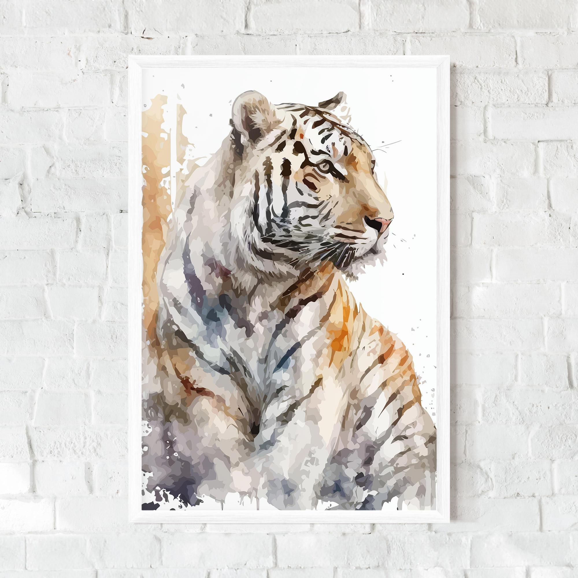 Poster Înrămat White Tiger Art mockup 0