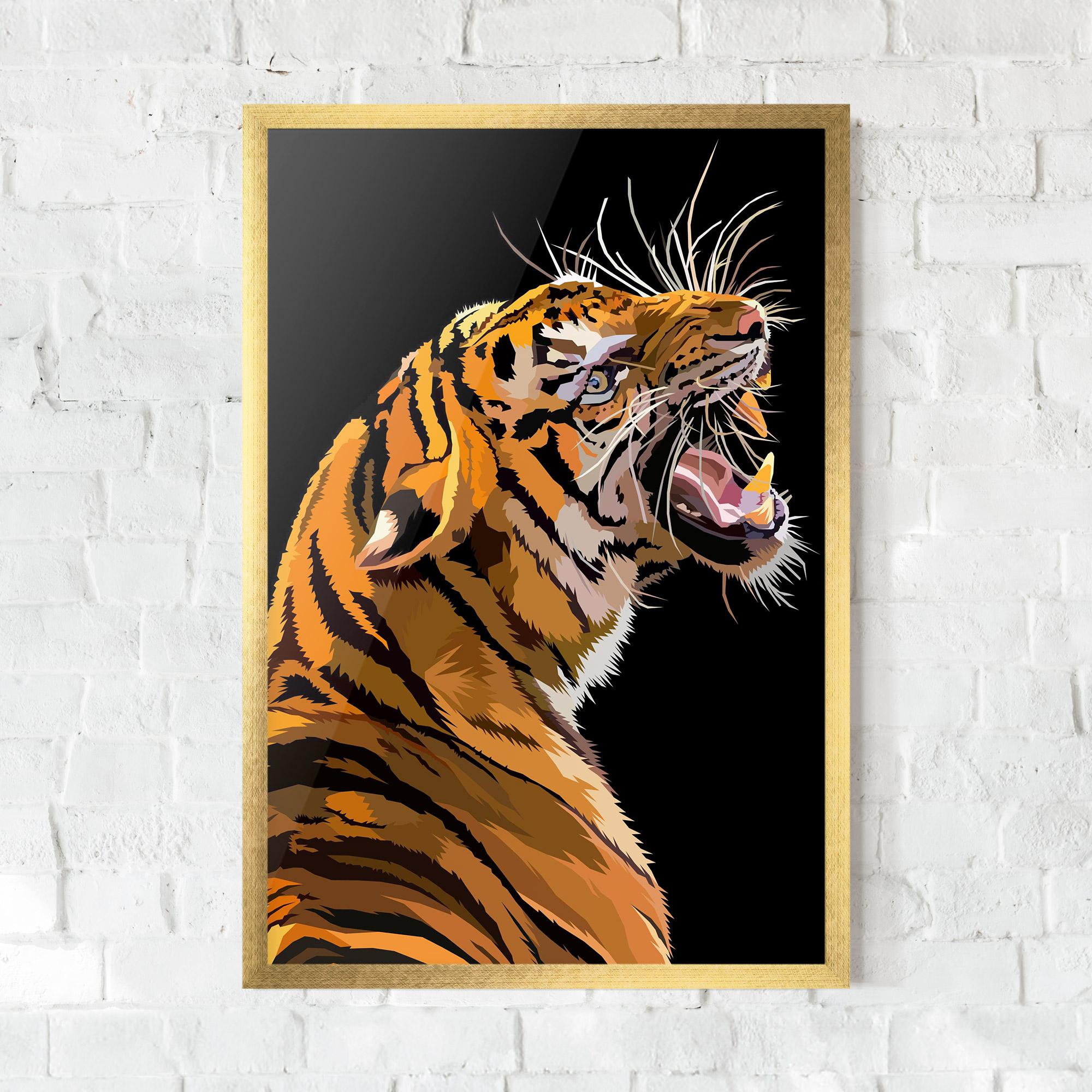 Poster Înrămat Angry Tiger mockup 0