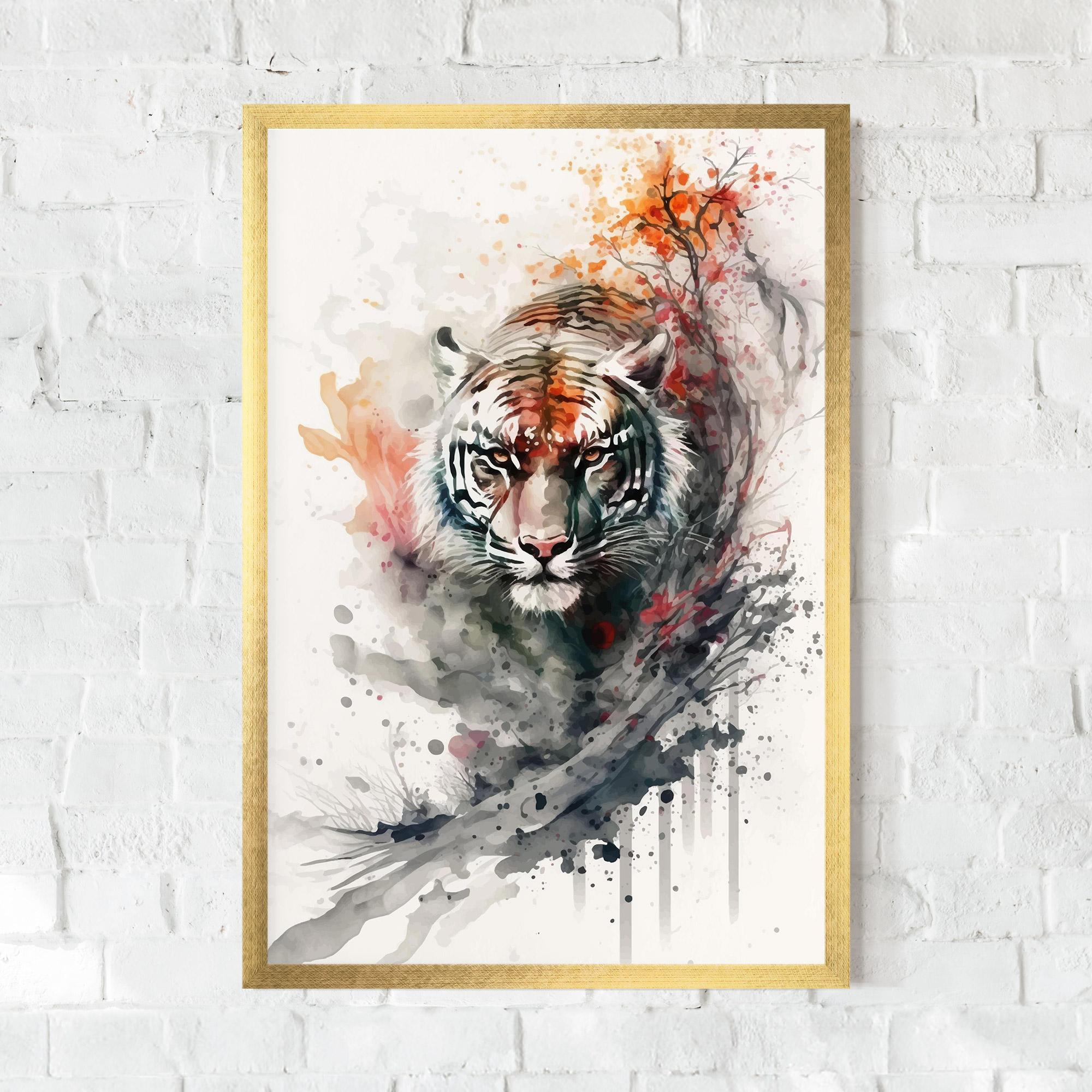 Poster Înrămat Beautiful Tiger Art mockup 0