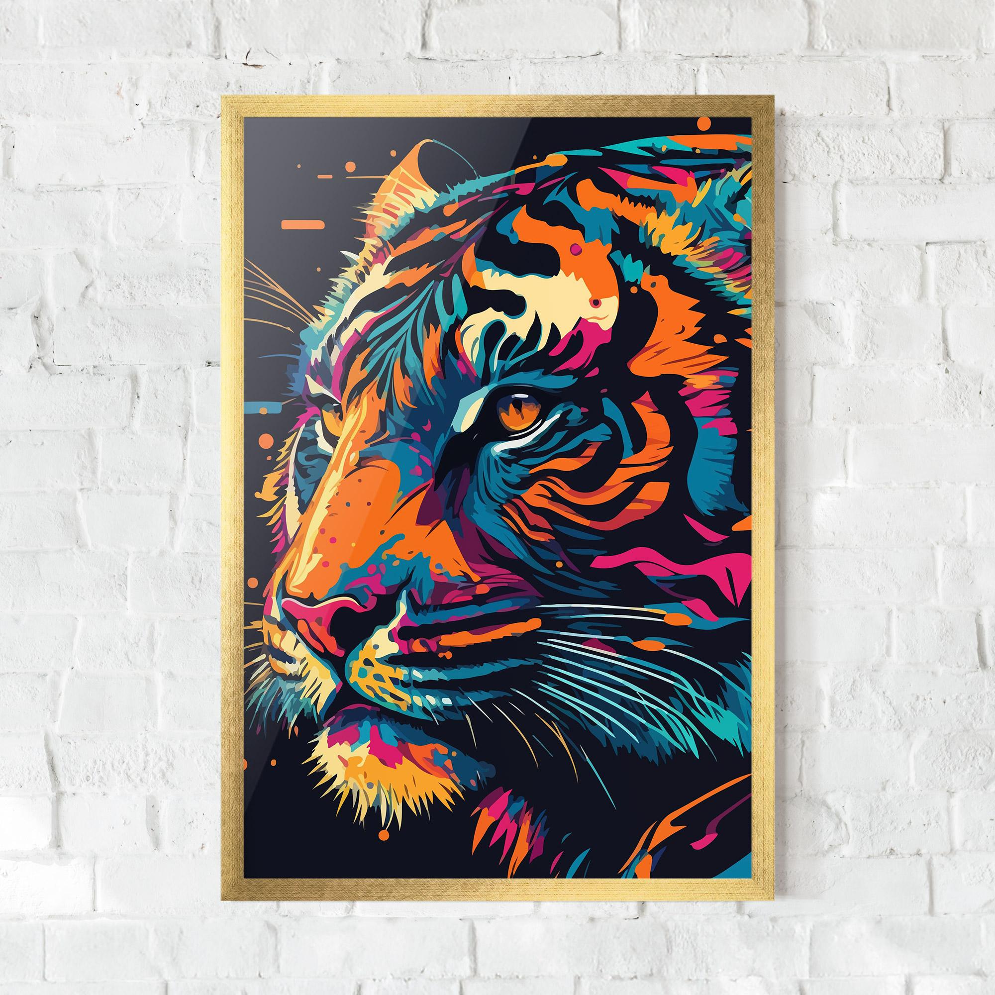 Poster Înrămat Colorful Tiger mockup 0