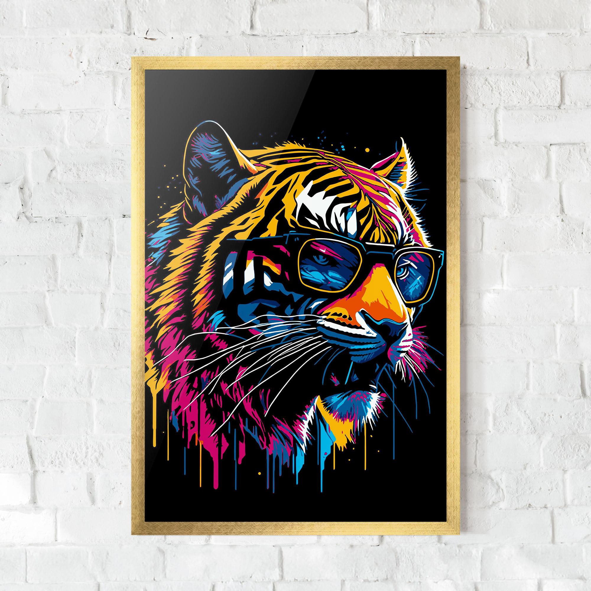 Poster Înrămat Cool Tiger mockup 0