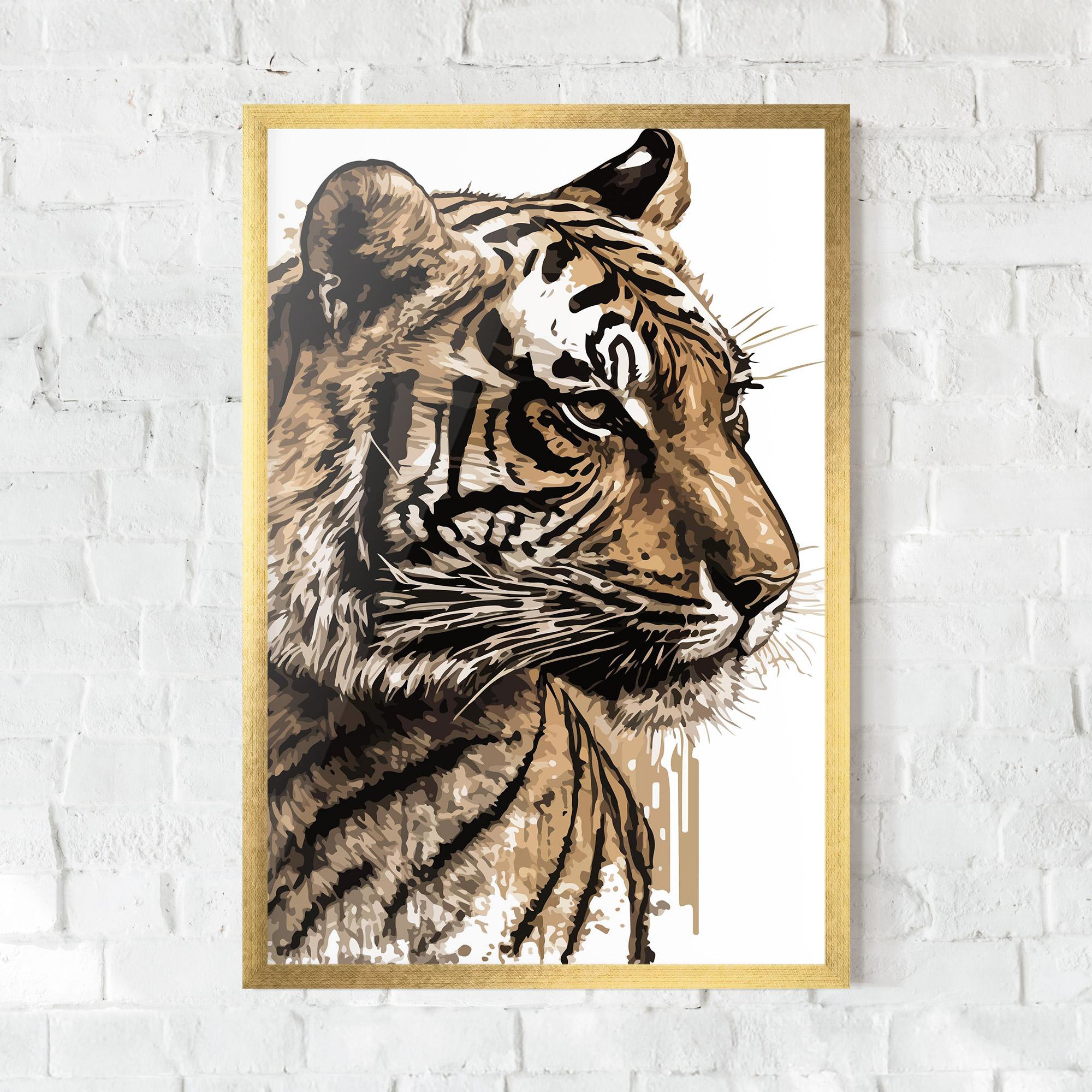 Poster Înrămat Pretty Tiger Art mockup 0