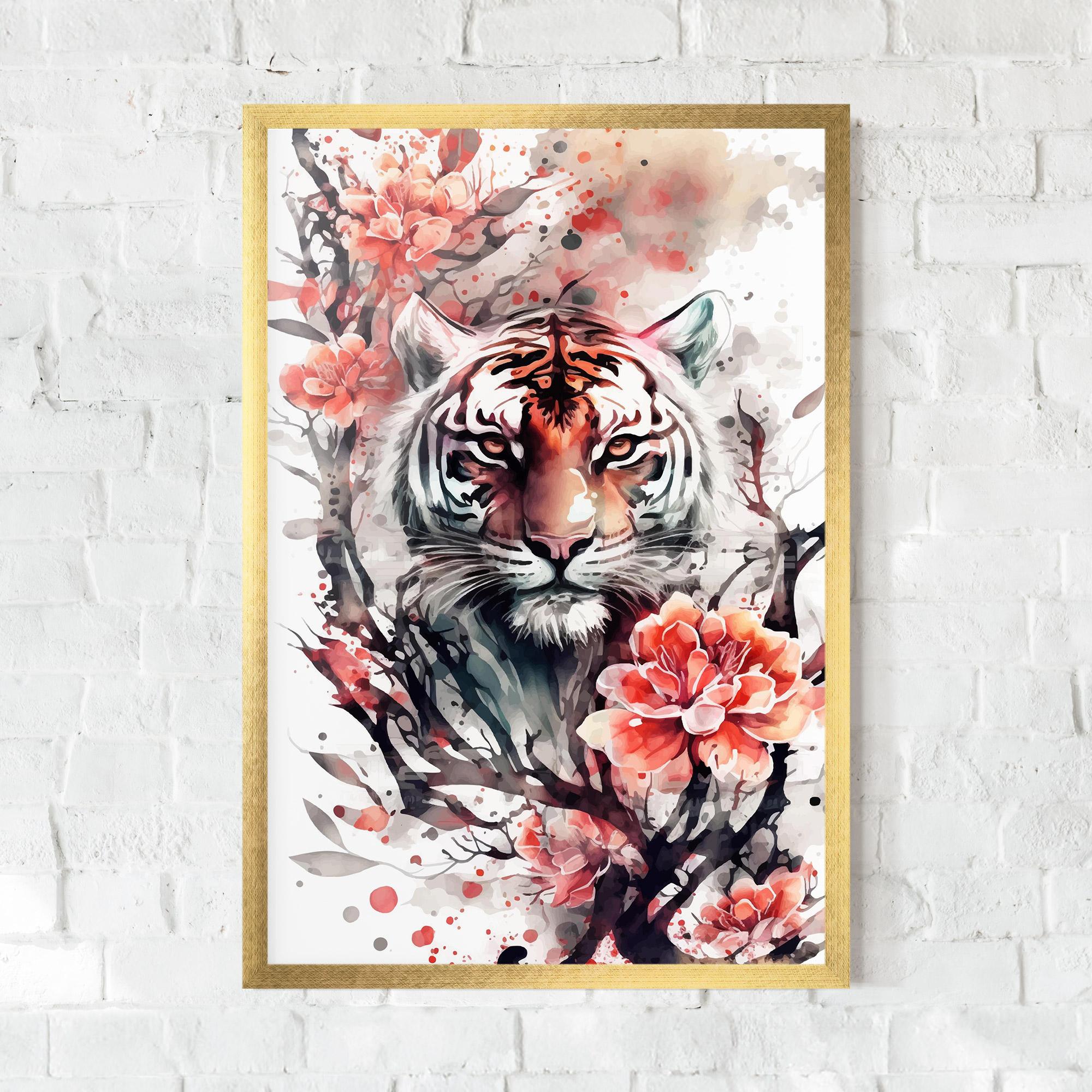 Poster Înrămat Red Tiger mockup 0
