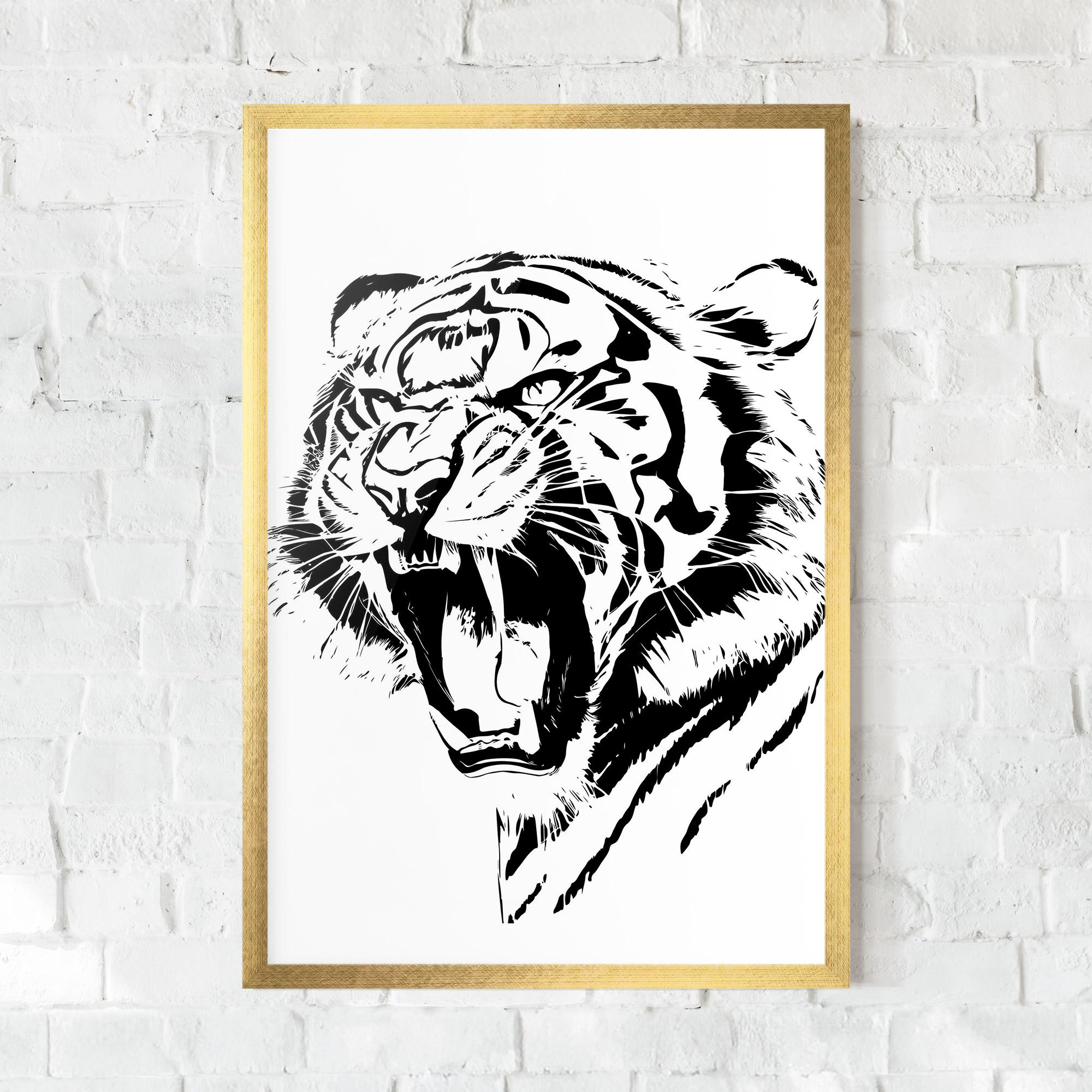 Poster Înrămat Roaring Tiger mockup 0
