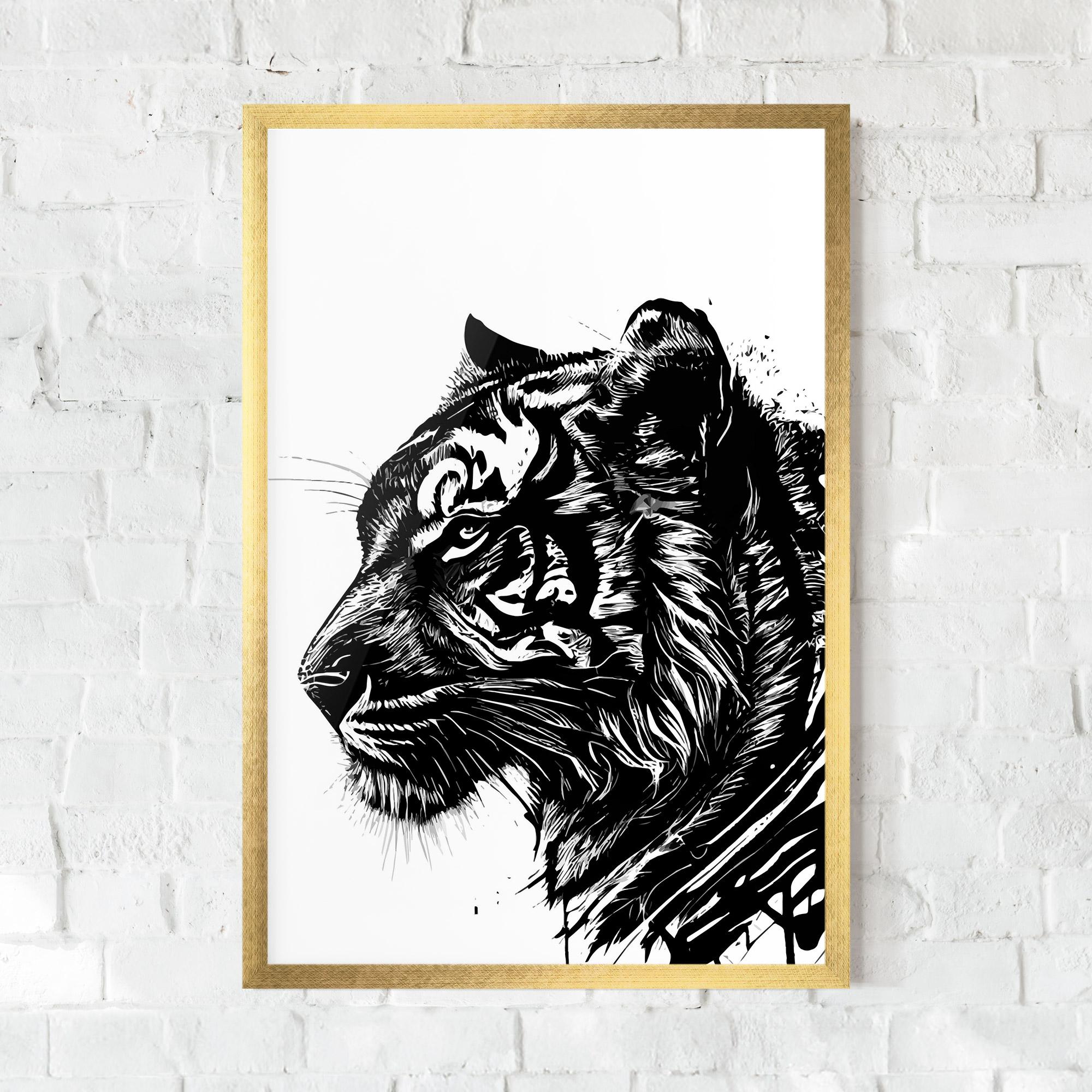 Poster Înrămat Tiger Profile mockup 0