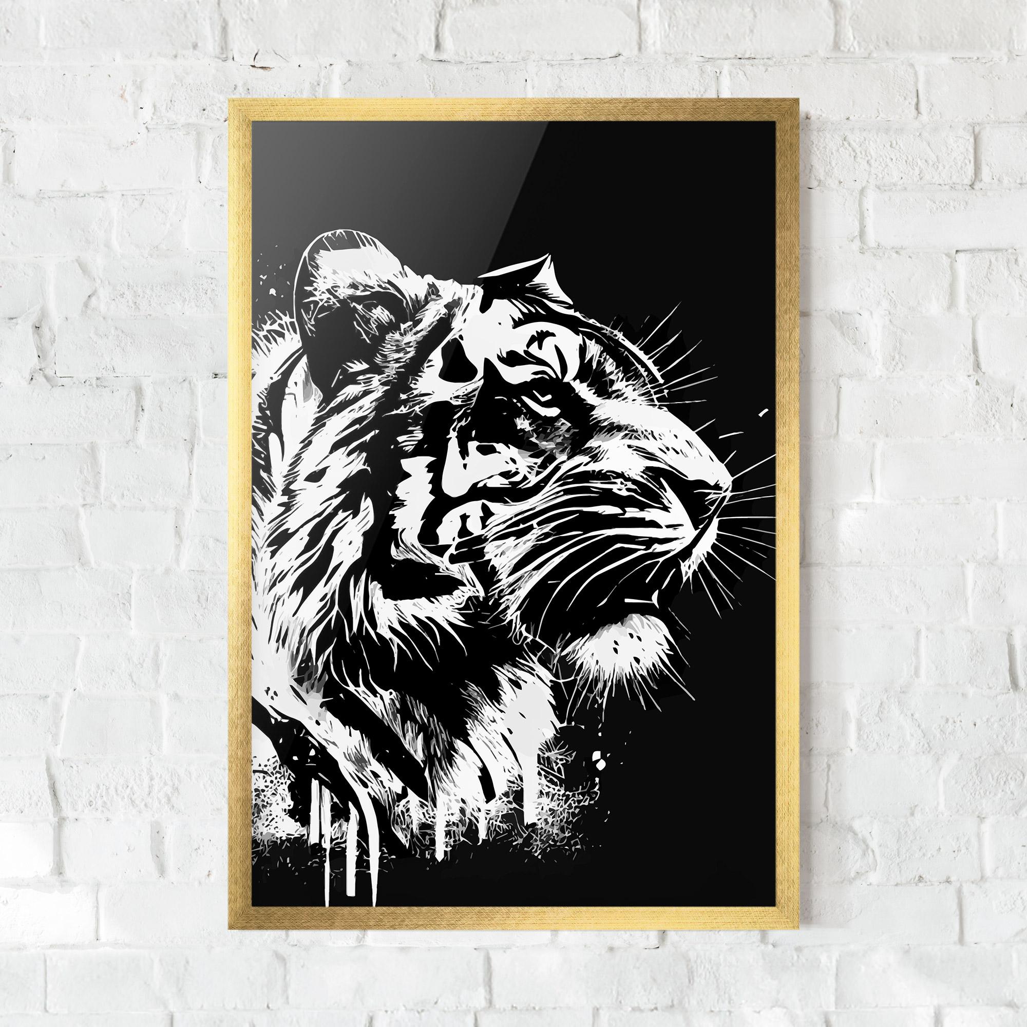 Poster Înrămat White Ink Tiger mockup 0