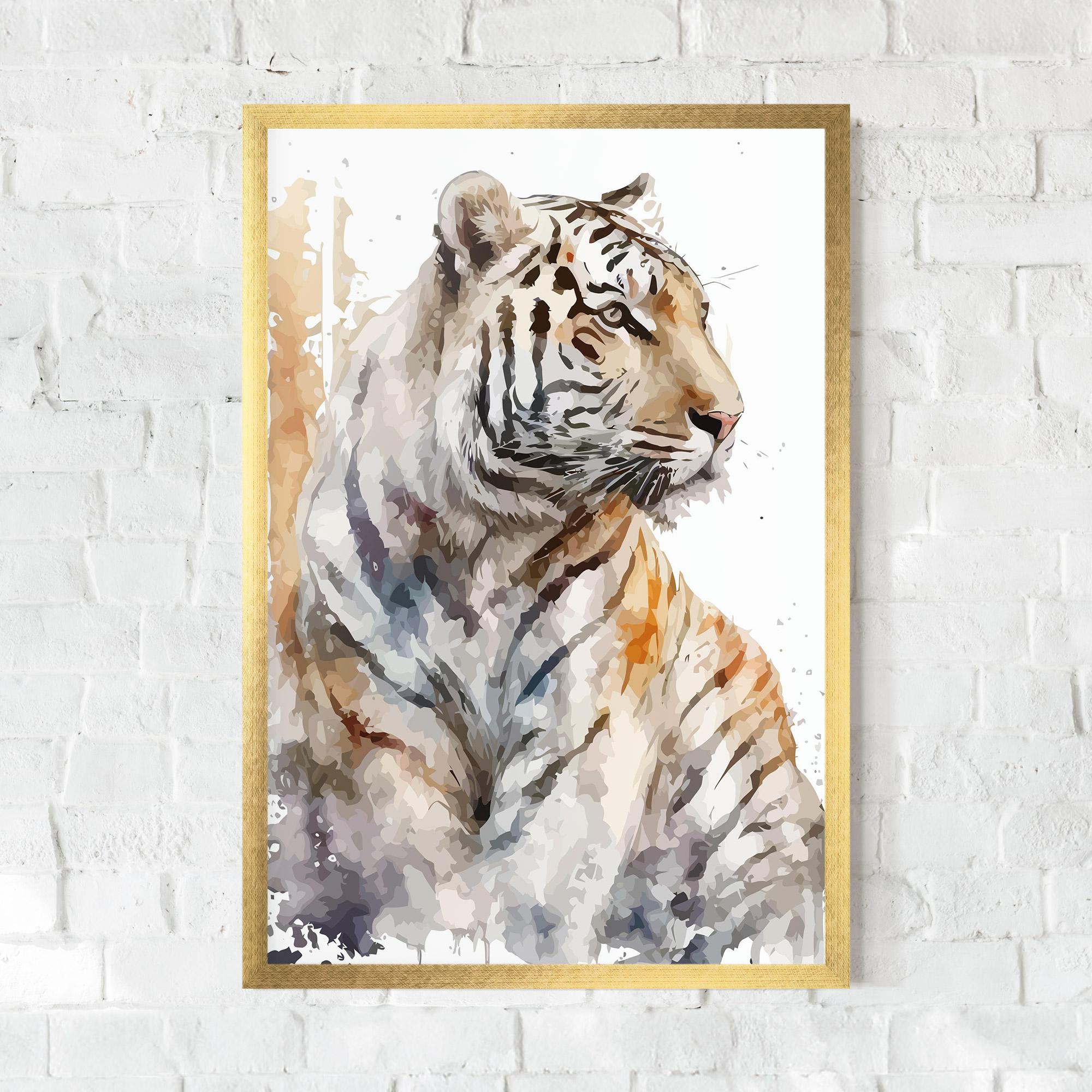 Poster Înrămat White Tiger Art mockup 0