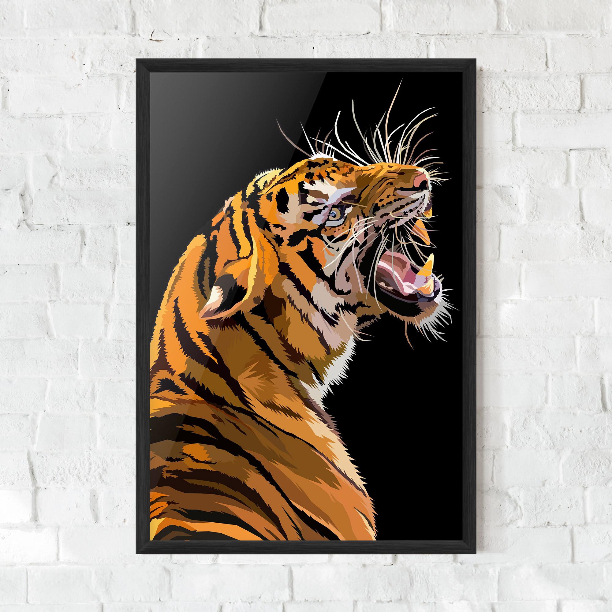 Poster Înrămat Angry Tiger mockup 0
