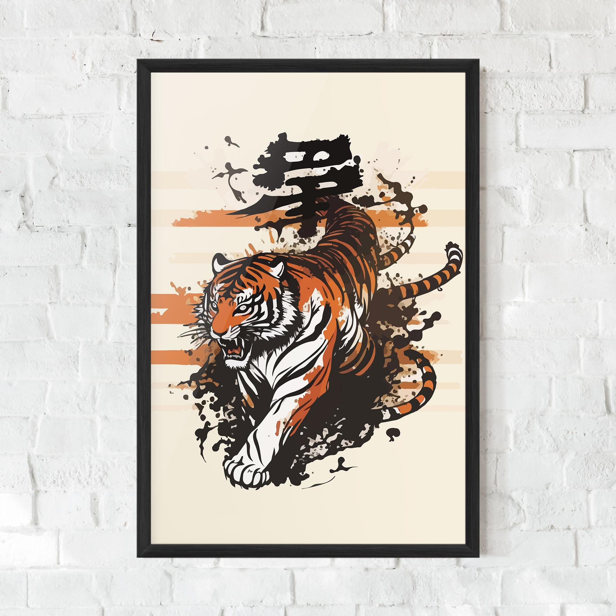 Poster Înrămat Asiatic Tiger mockup 0