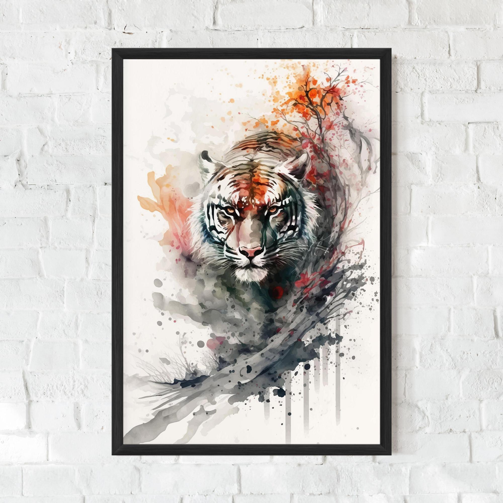 Poster Înrămat Beautiful Tiger Art mockup 0