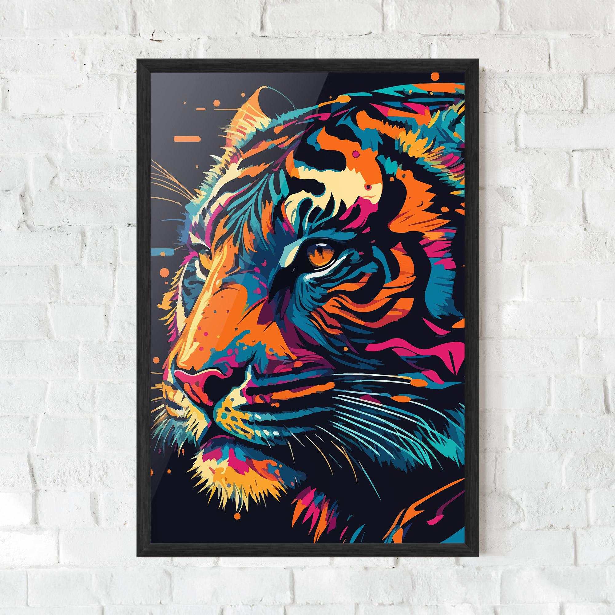 Poster Înrămat Colorful Tiger mockup 0