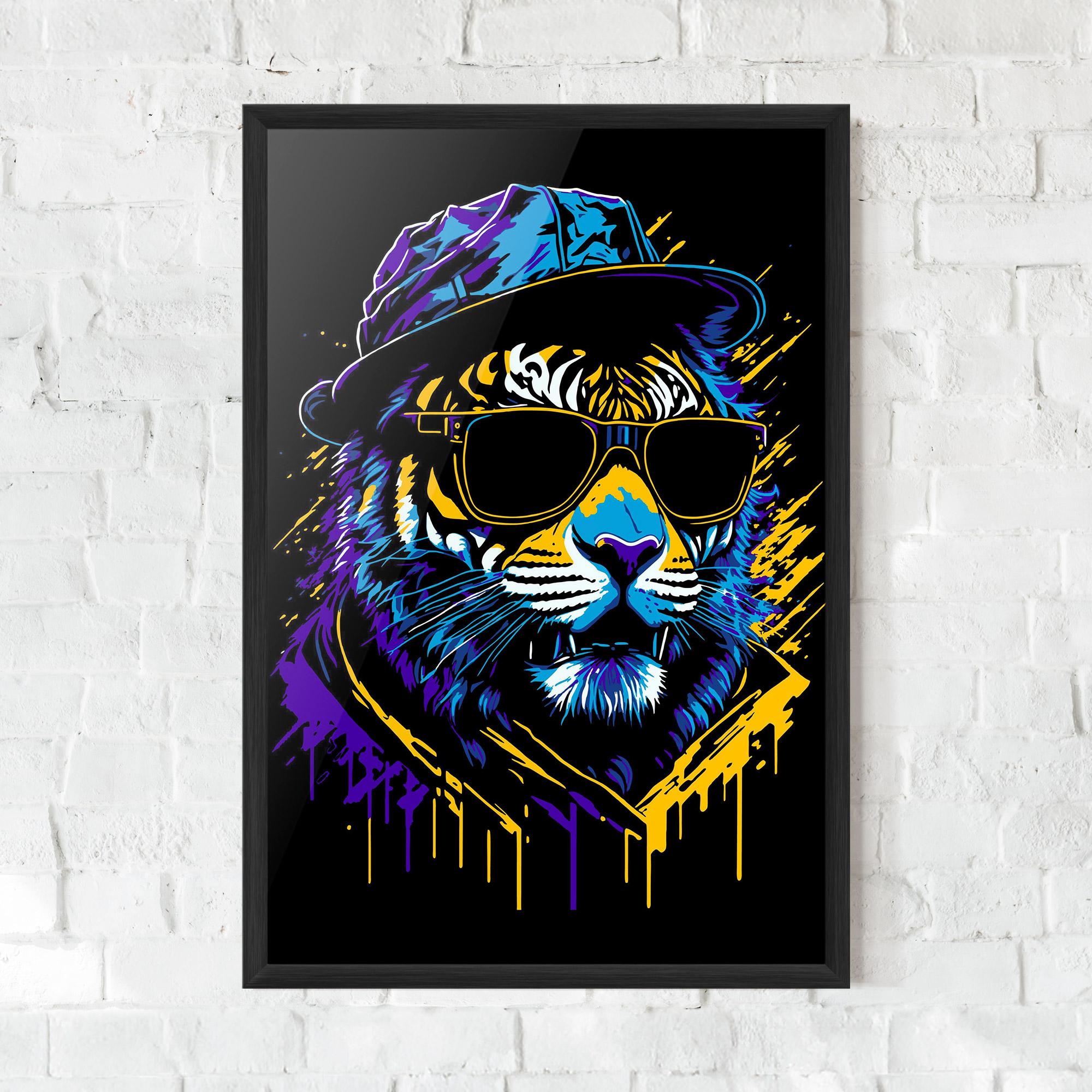 Poster Înrămat Glasses Tiger mockup 0