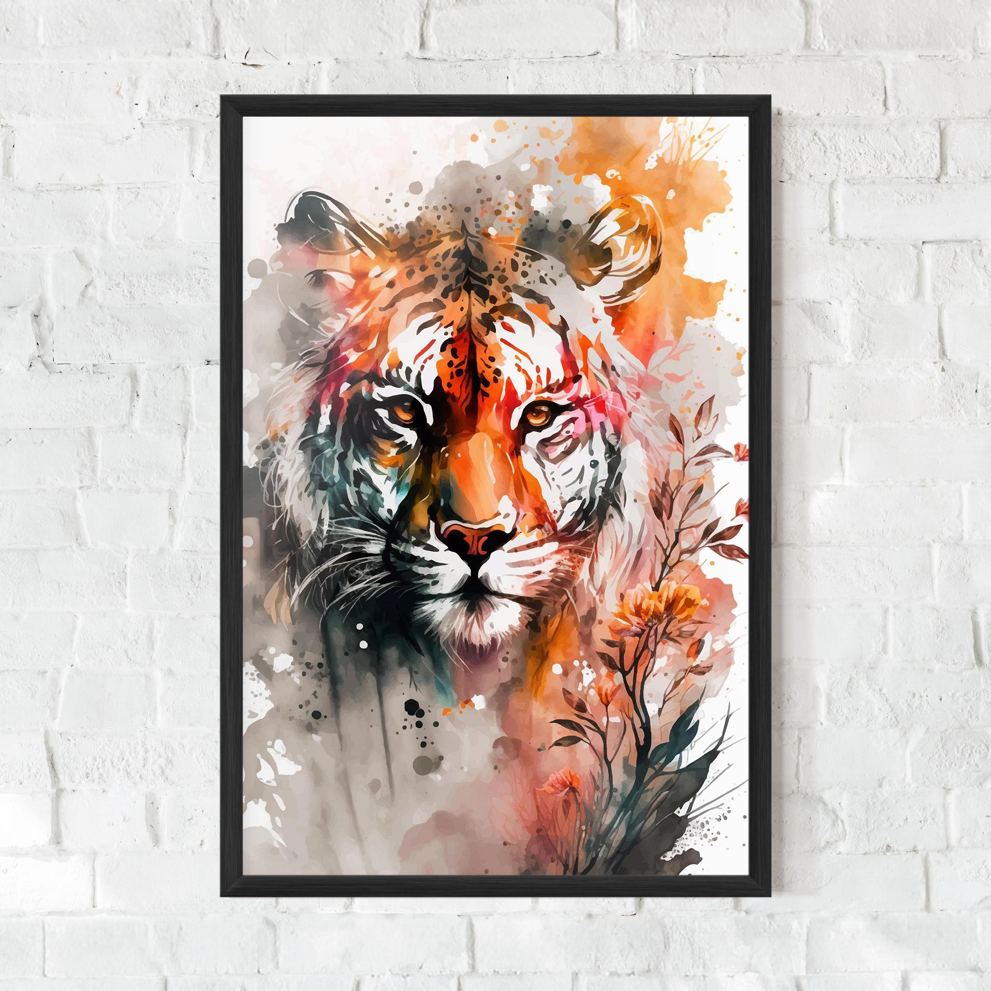 Poster Înrămat Orange Art Tiger mockup 0