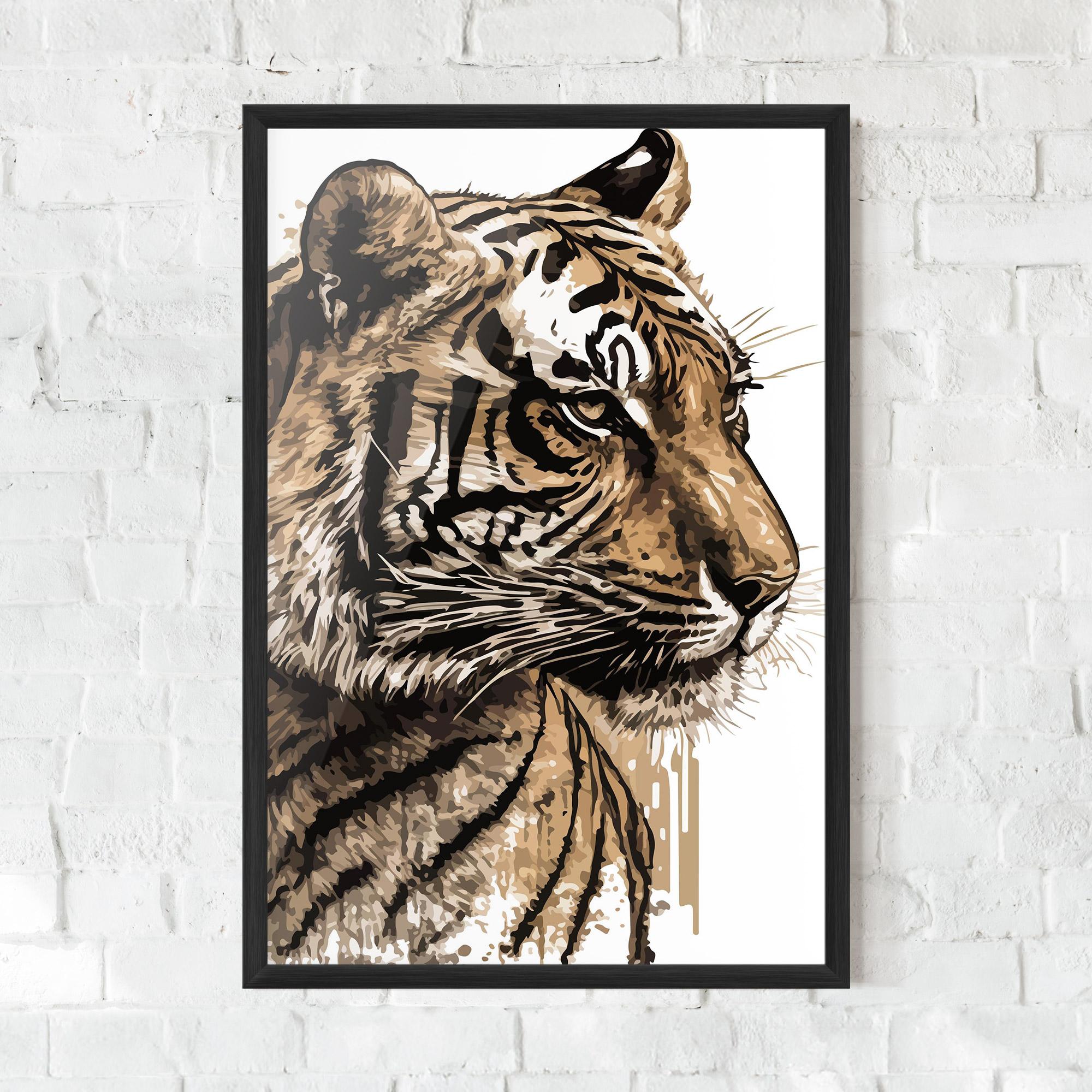 Poster Înrămat Pretty Tiger Art mockup 0