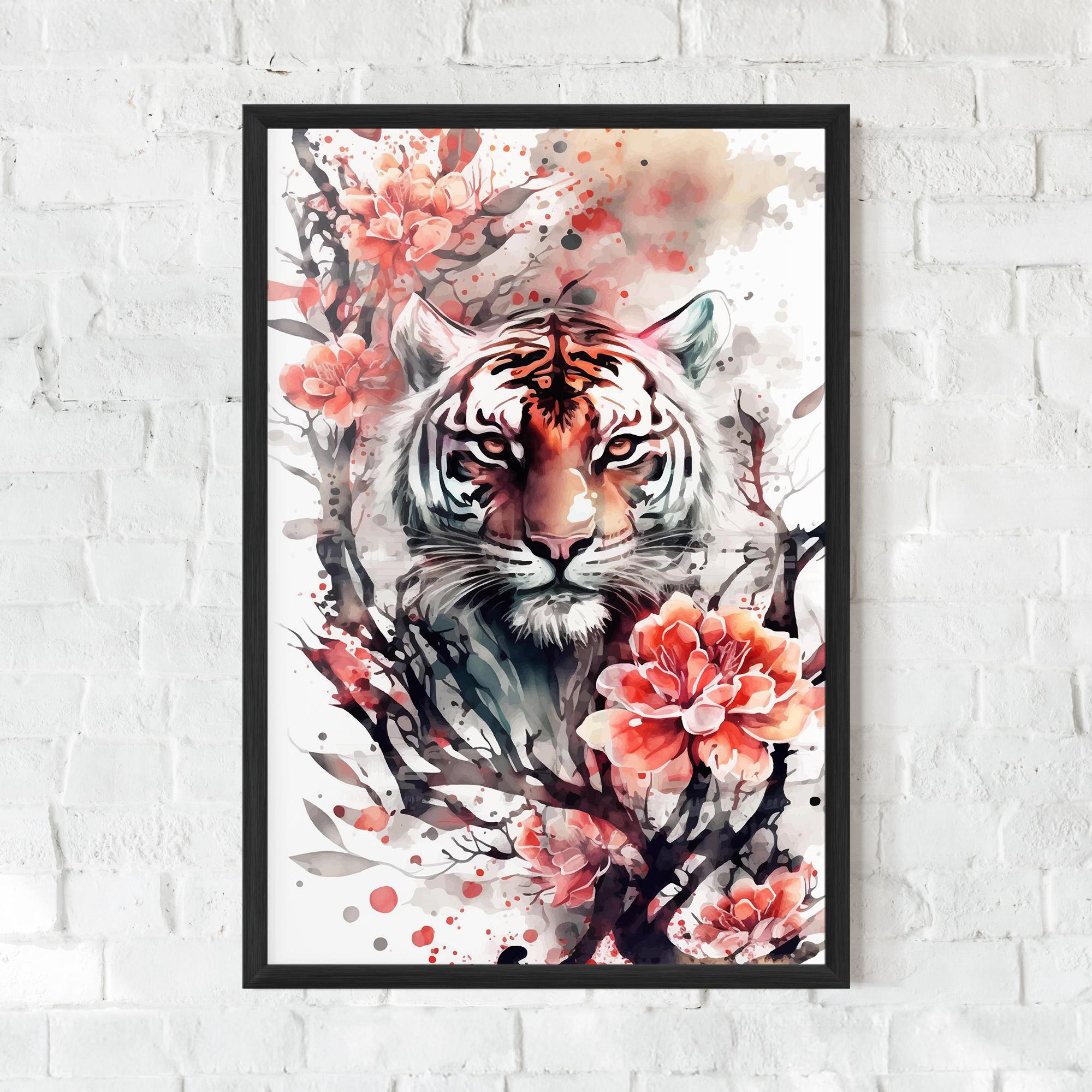 Poster Înrămat Red Tiger mockup 0