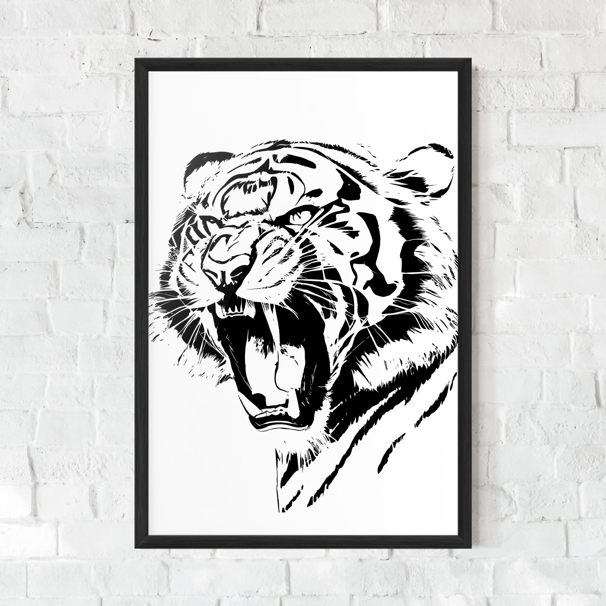 Poster Înrămat Roaring Tiger mockup 0
