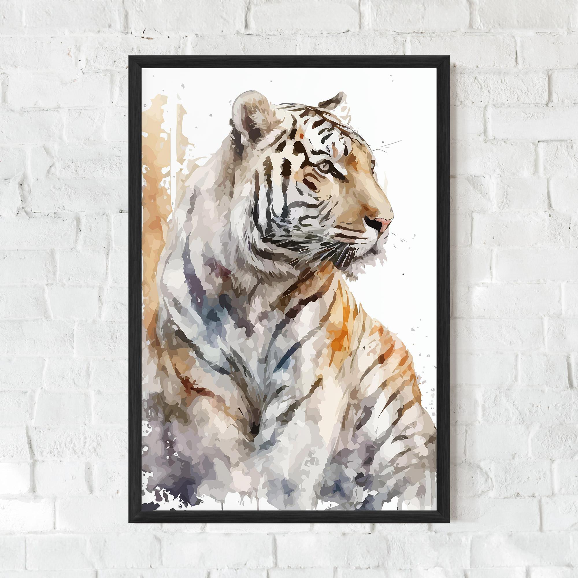 Poster Înrămat White Tiger Art mockup 0