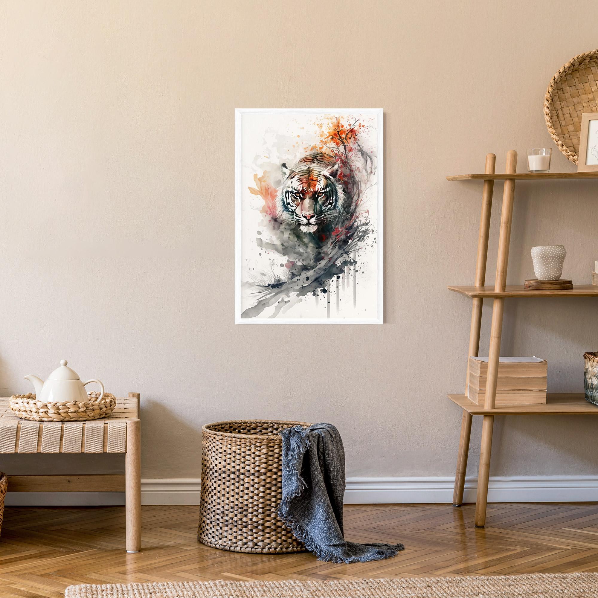Poster Înrămat Beautiful Tiger Art mockup 9