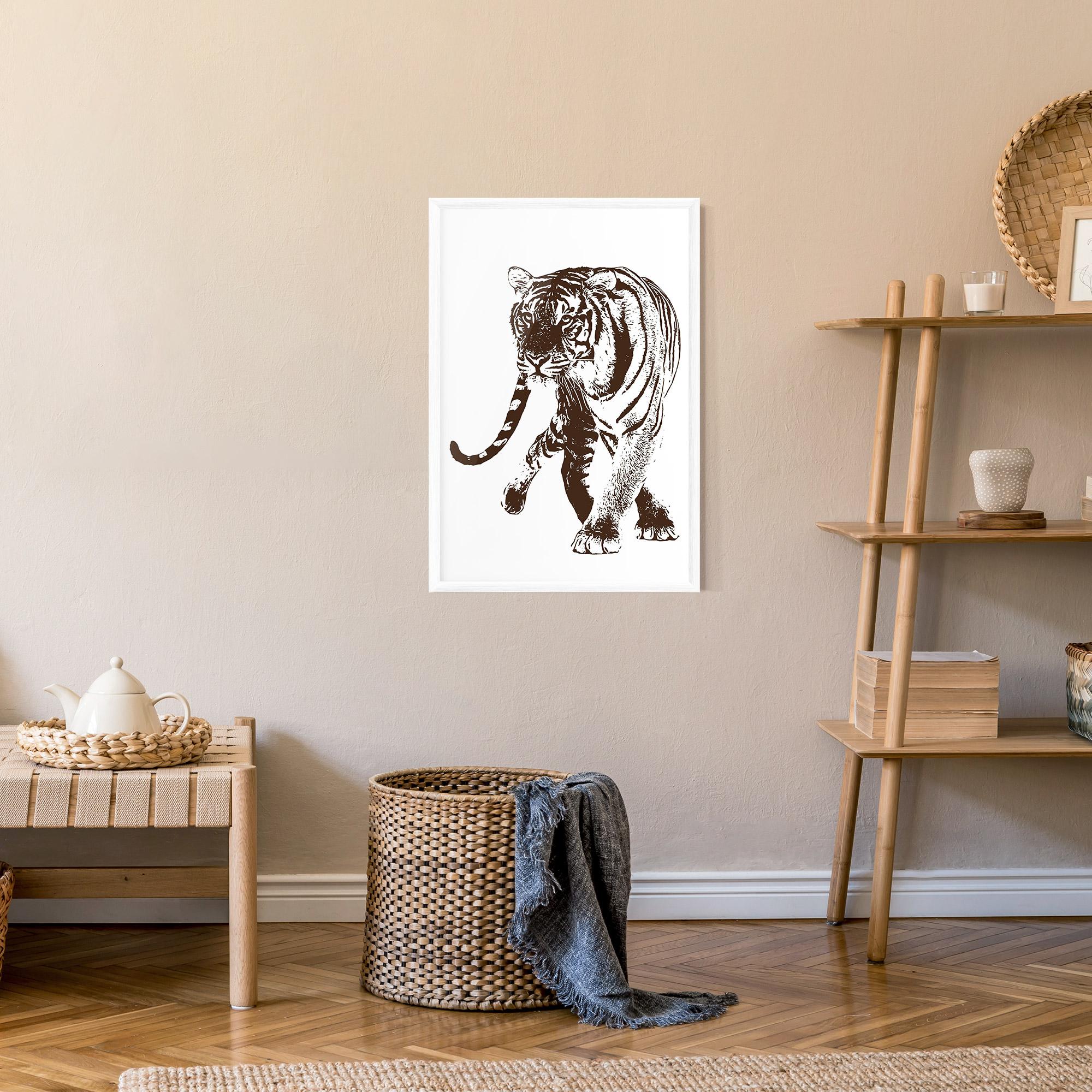 Poster Înrămat Brown Line Tiger mockup 9