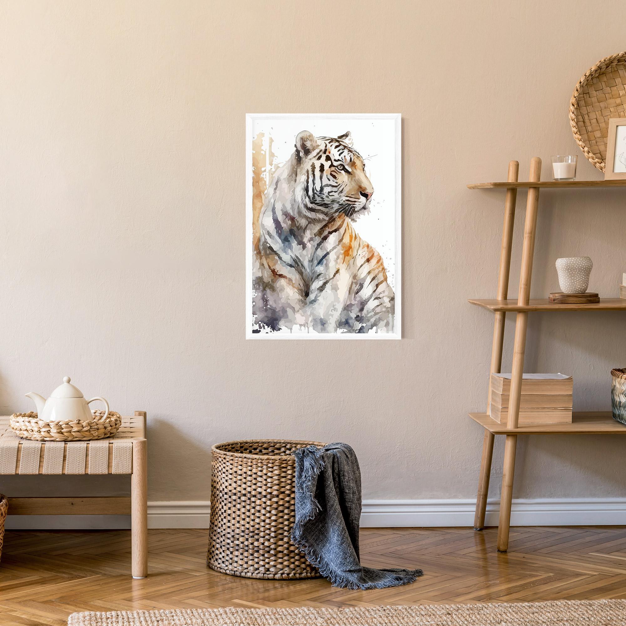 Poster Înrămat White Tiger Art mockup 9