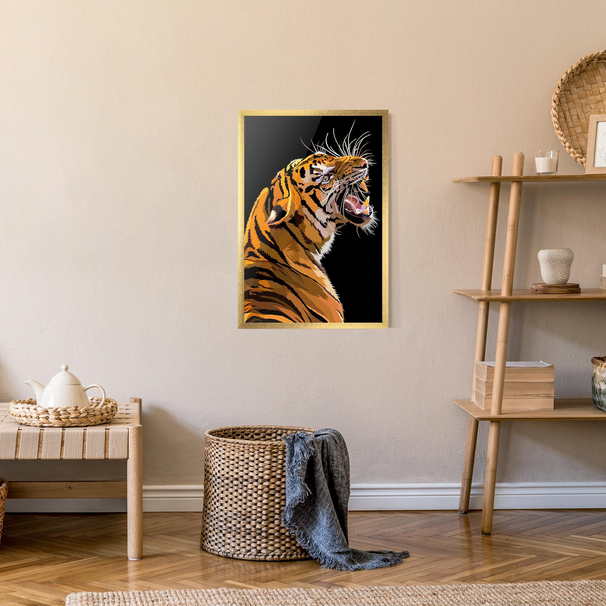 Poster Înrămat Angry Tiger mockup 9