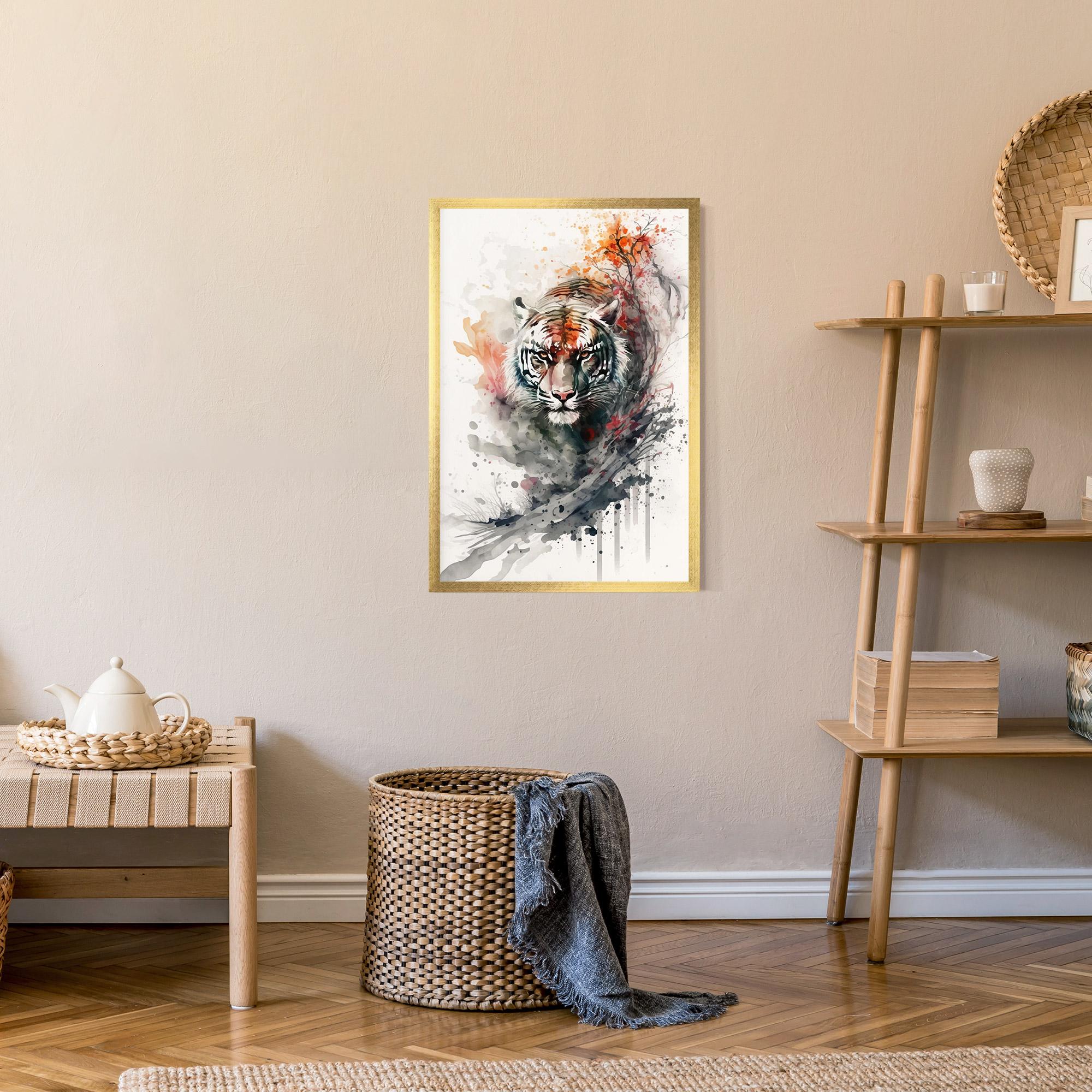 Poster Înrămat Beautiful Tiger Art mockup 9