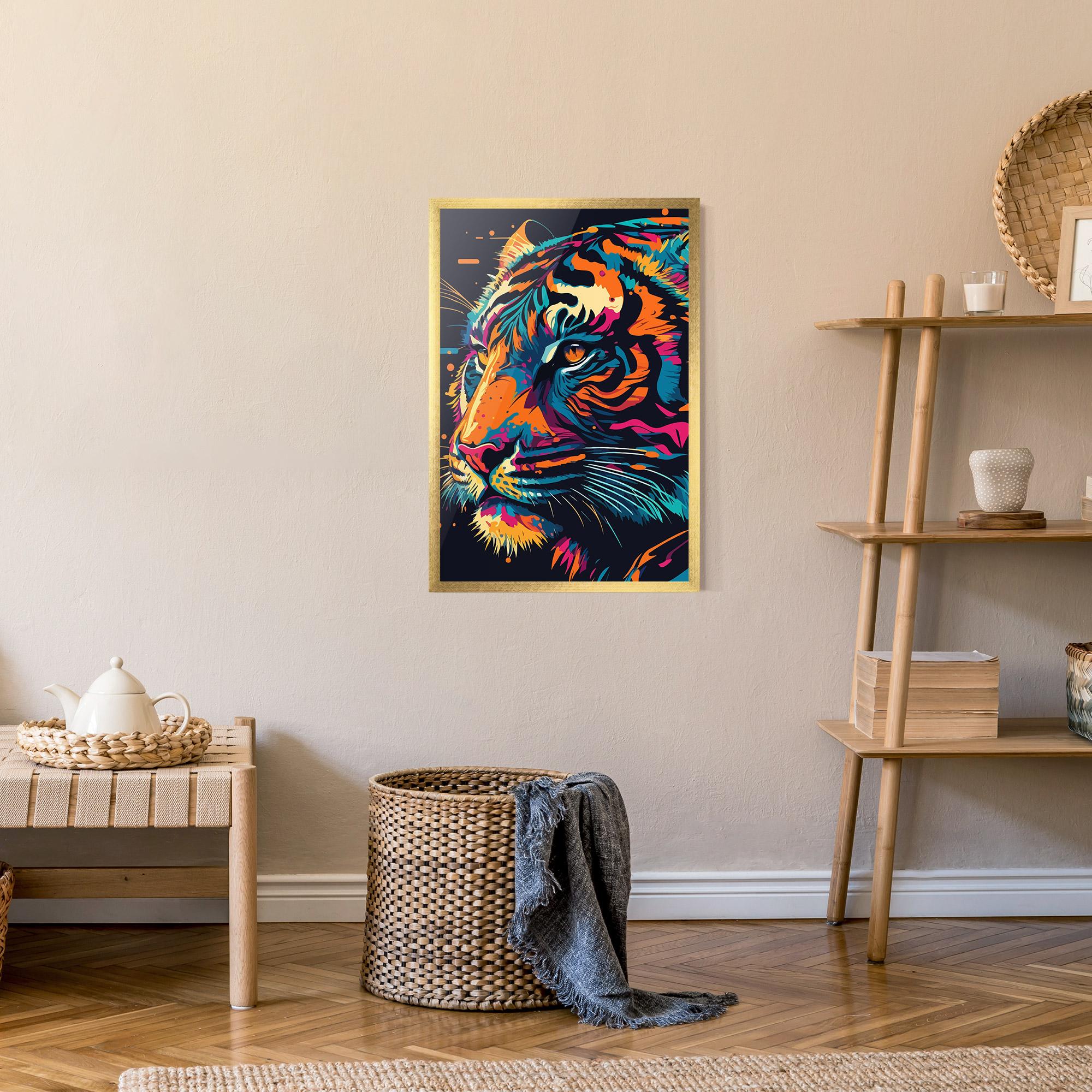 Poster Înrămat Colorful Tiger mockup 9