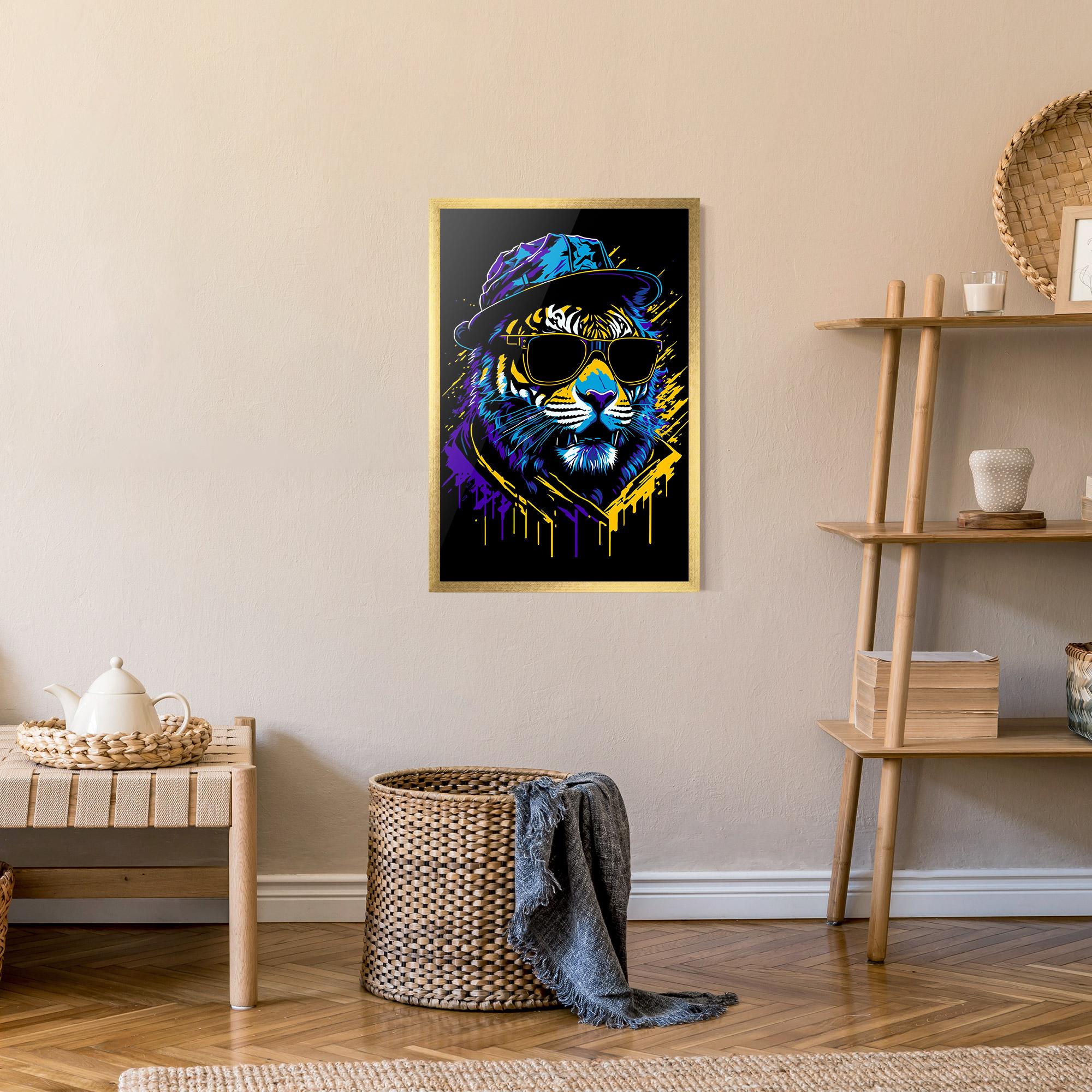 Poster Înrămat Glasses Tiger mockup 9