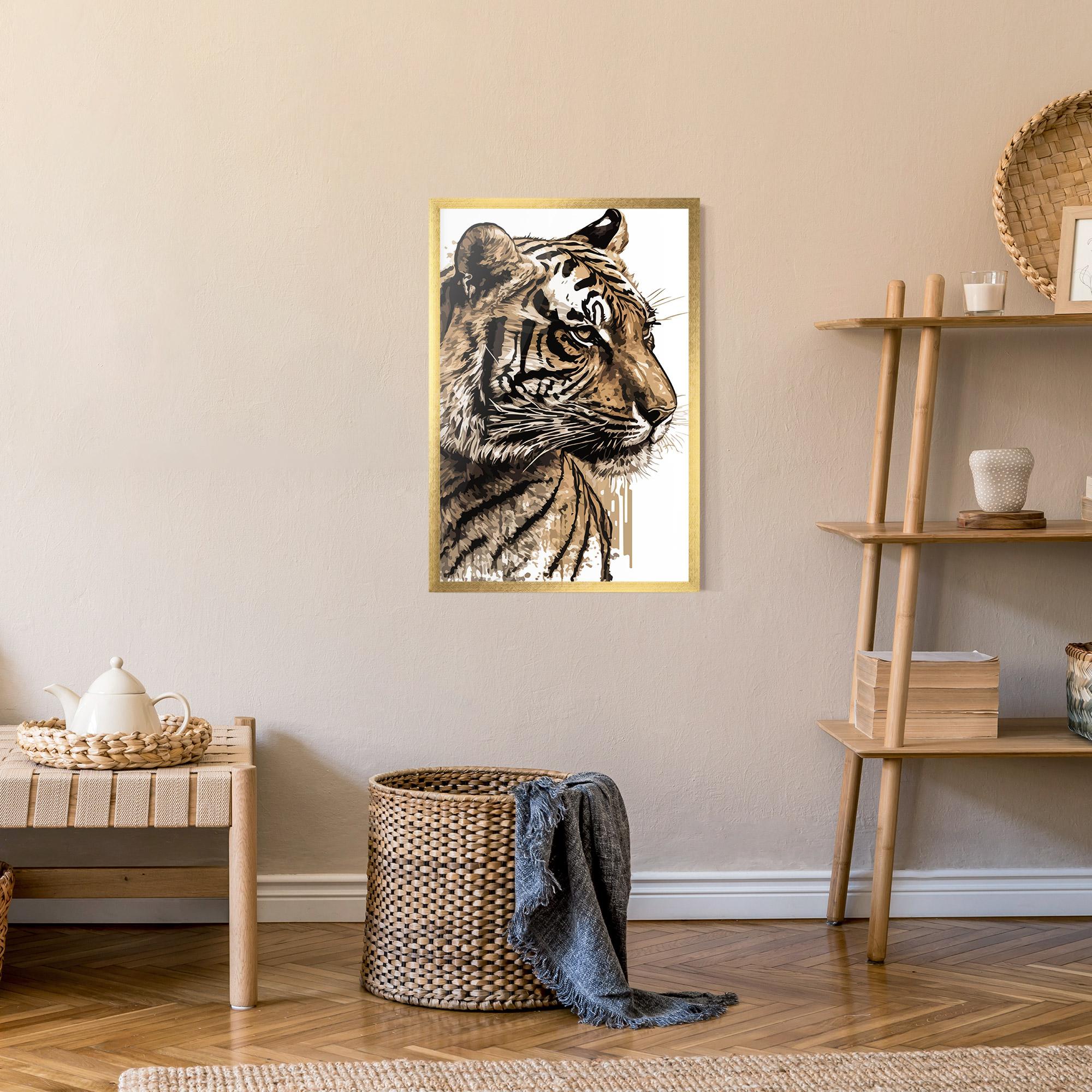 Poster Înrămat Pretty Tiger Art mockup 9