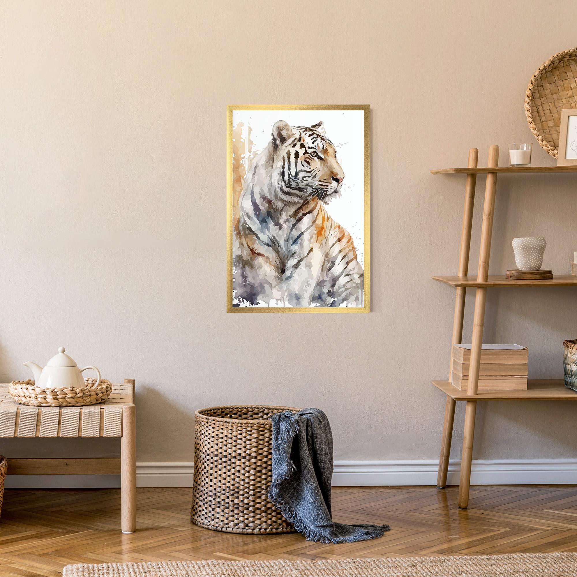 Poster Înrămat White Tiger Art mockup 9