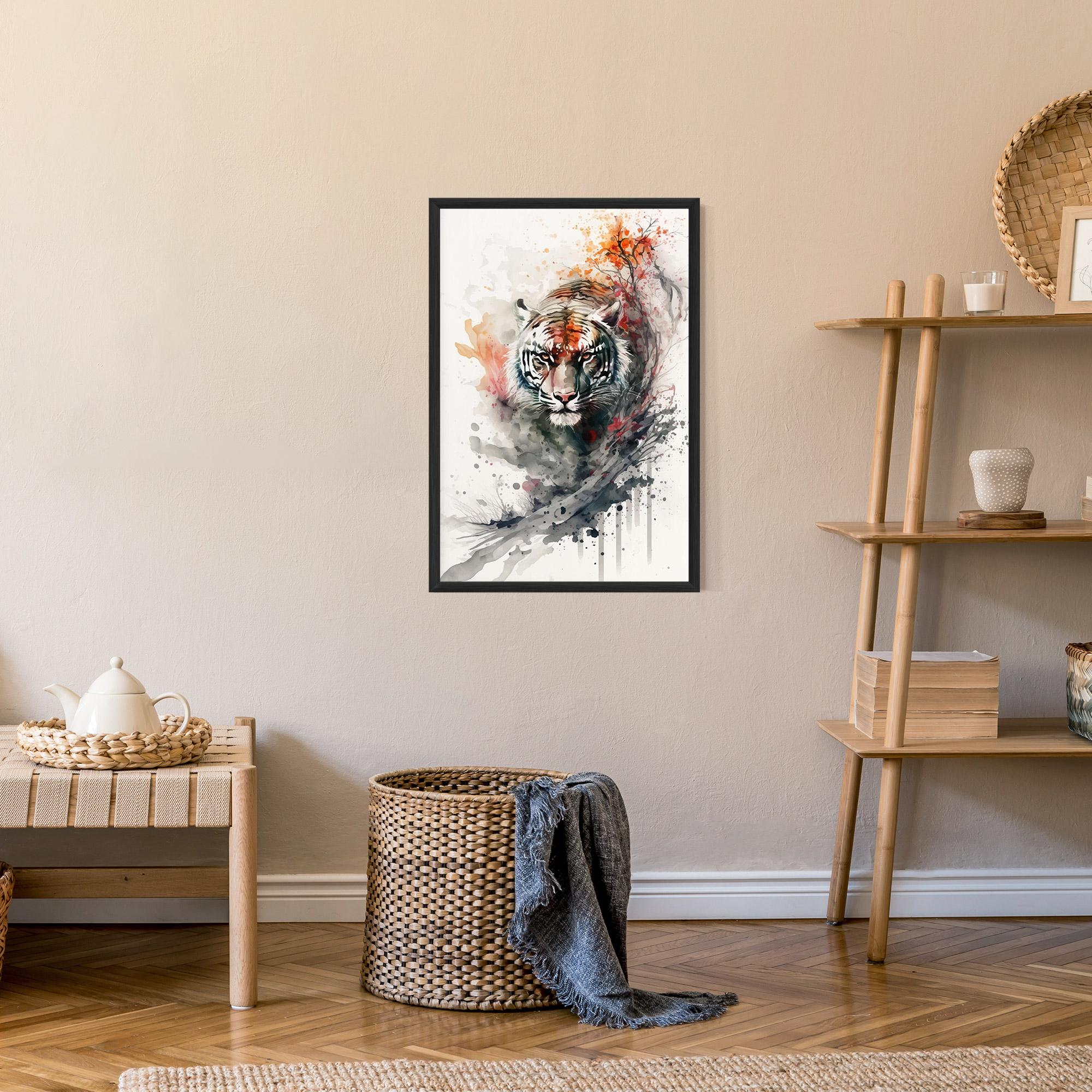 Poster Înrămat Beautiful Tiger Art mockup 9