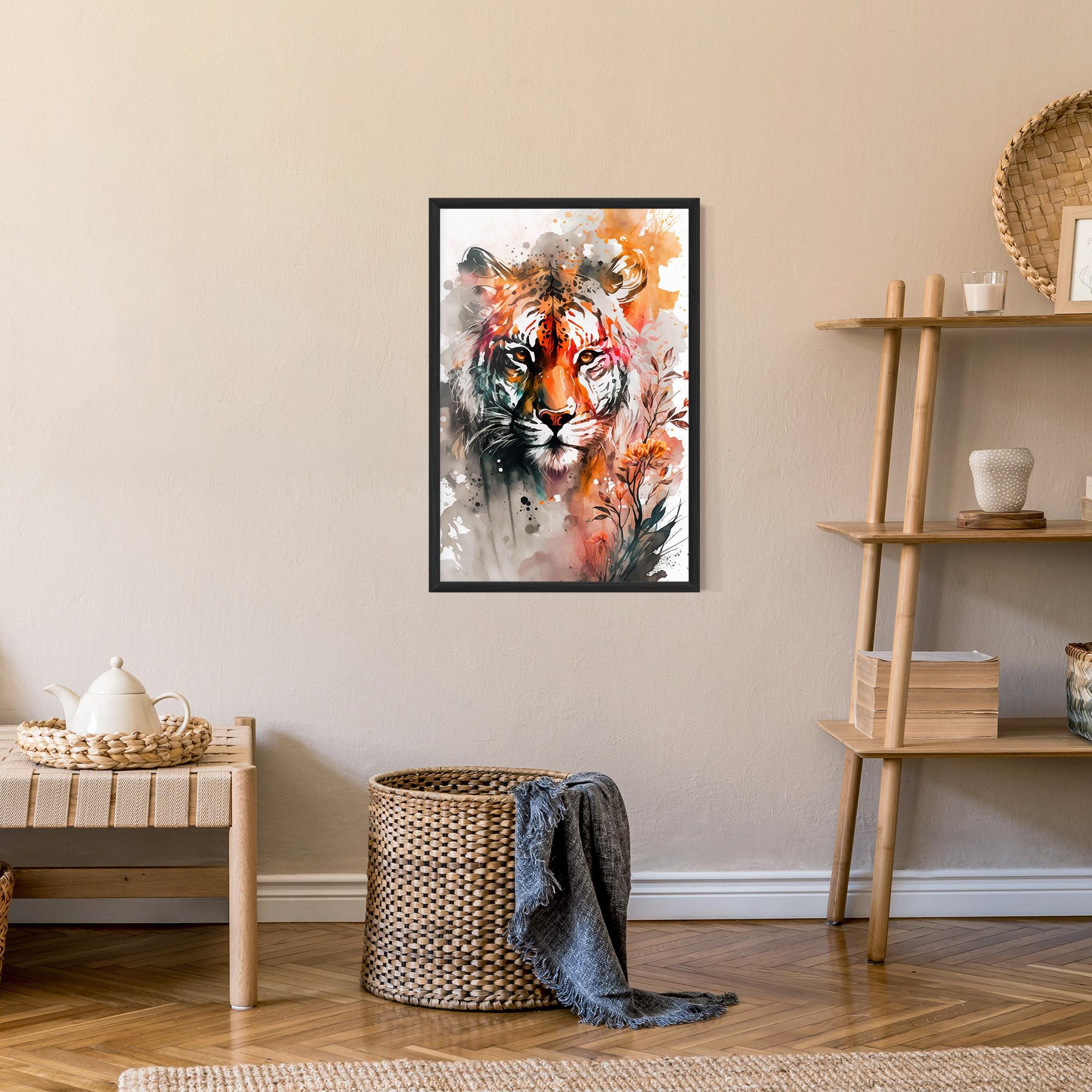 Poster Înrămat Orange Art Tiger mockup 9