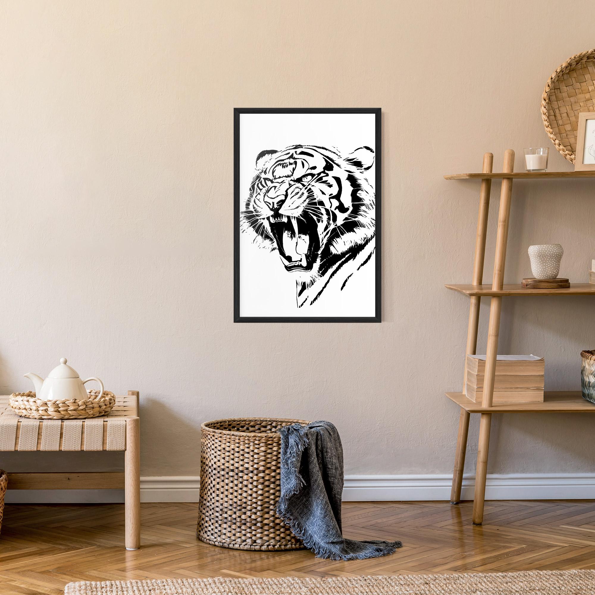 Poster Înrămat Roaring Tiger mockup 9