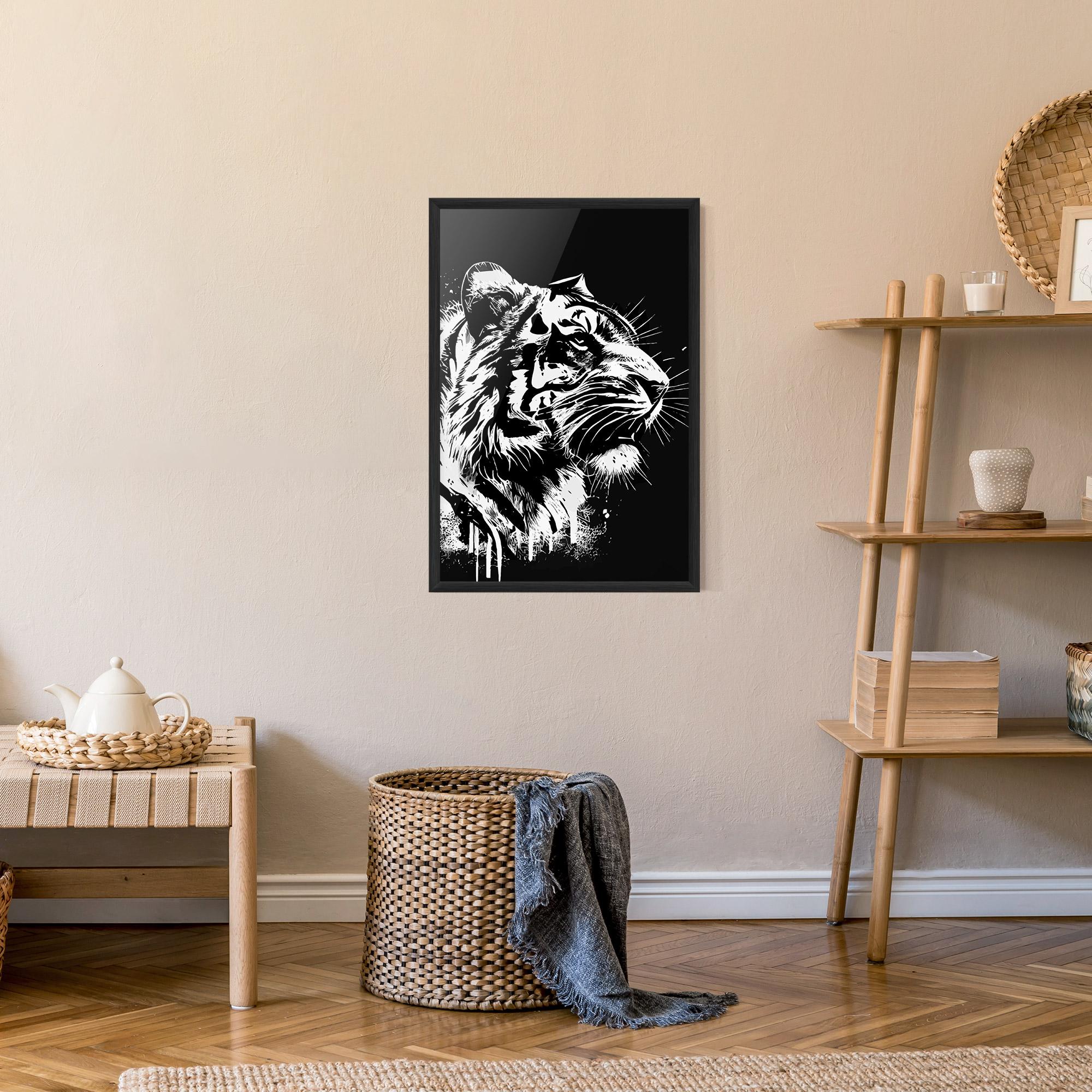 Poster Înrămat White Ink Tiger mockup 9