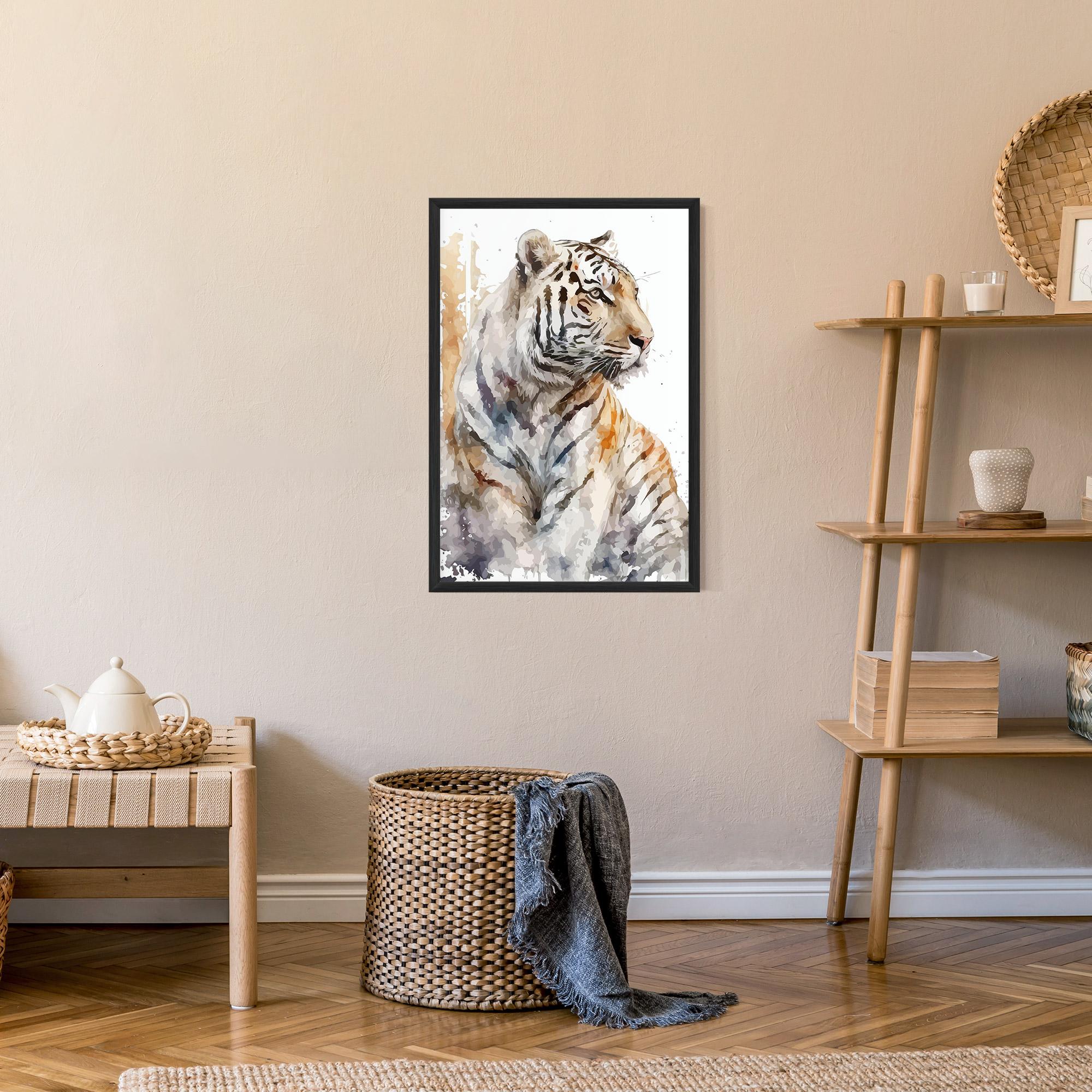 Poster Înrămat White Tiger Art mockup 9