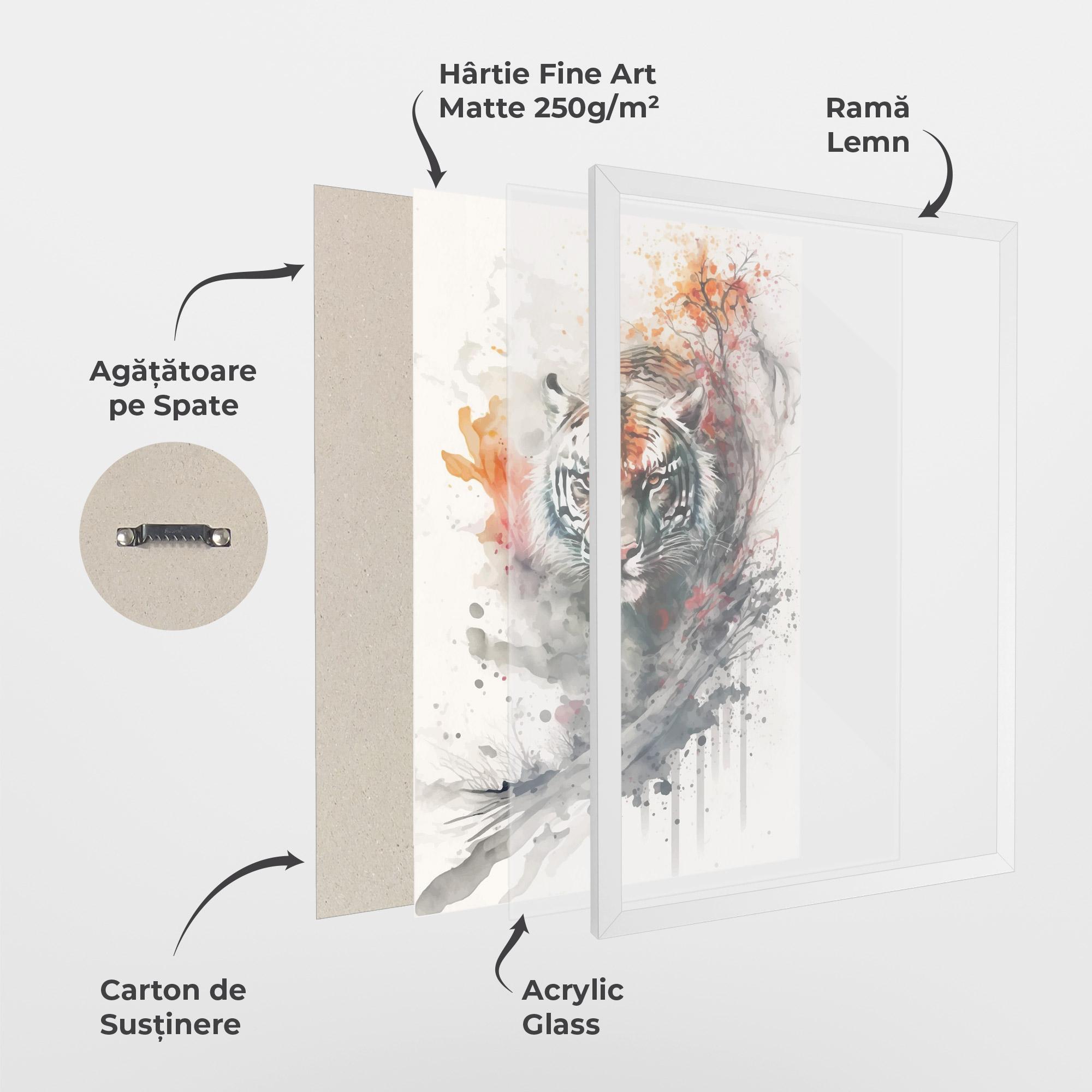 Poster Înrămat Beautiful Tiger Art mockup 1