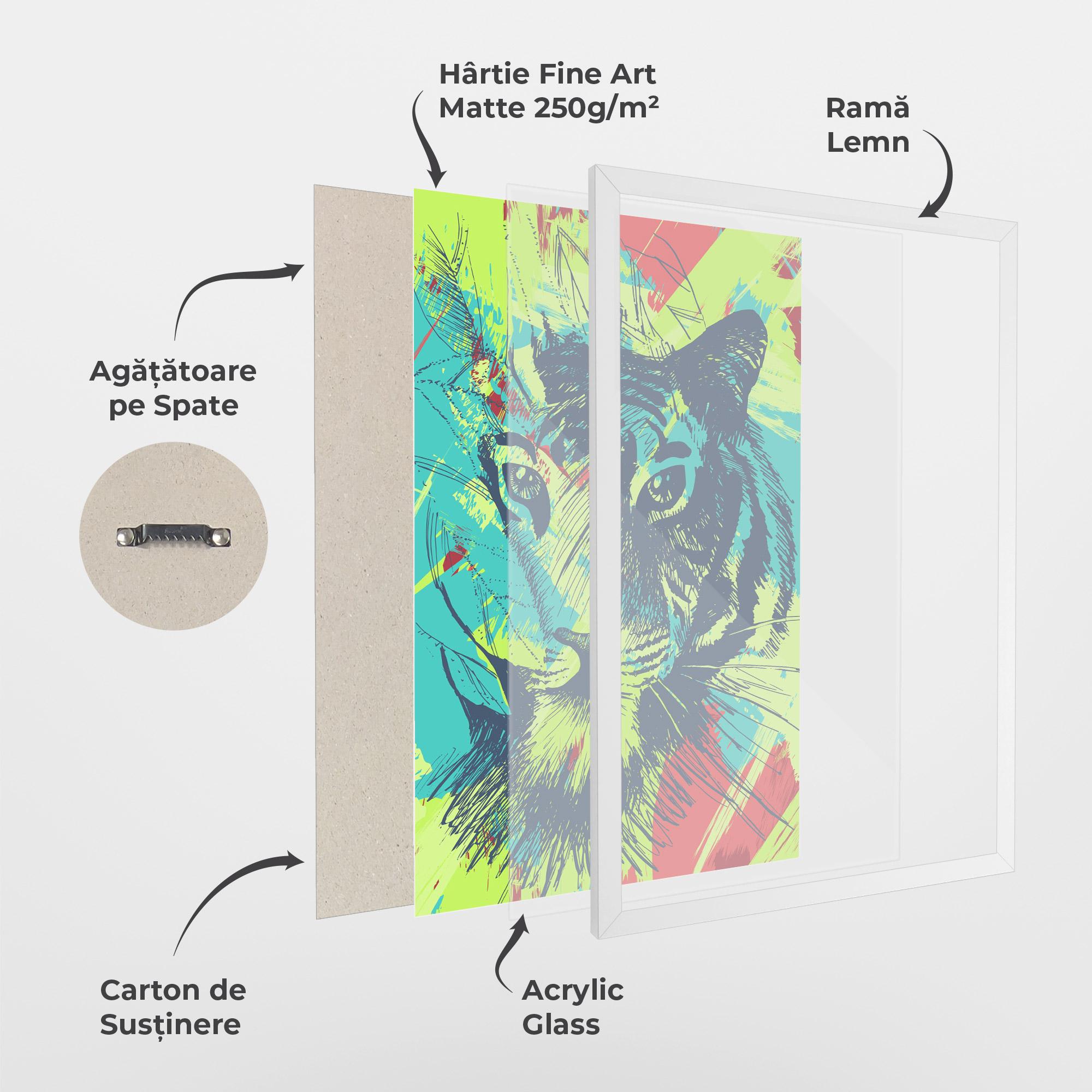 Poster Înrămat Blue Green Tiger mockup 1