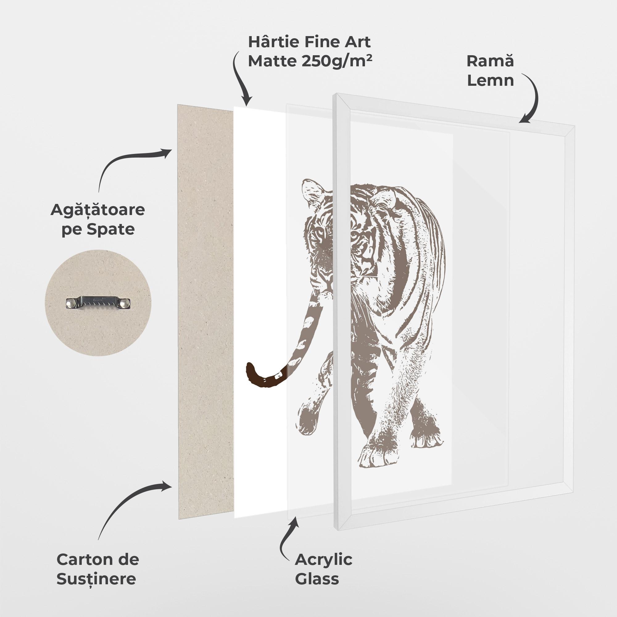 Poster Înrămat Brown Line Tiger mockup 1