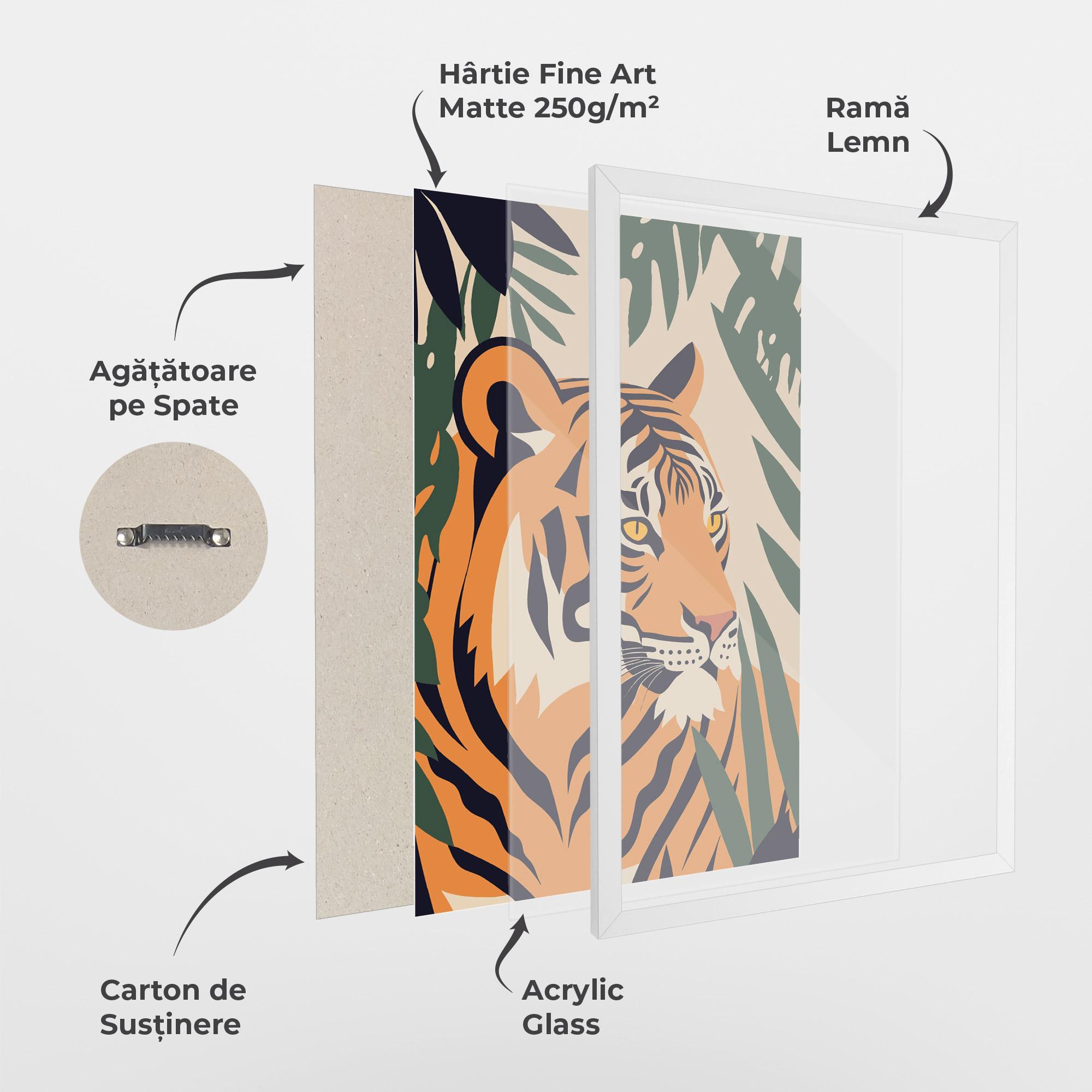 Poster Înrămat Cartoon Style Tiger mockup 1