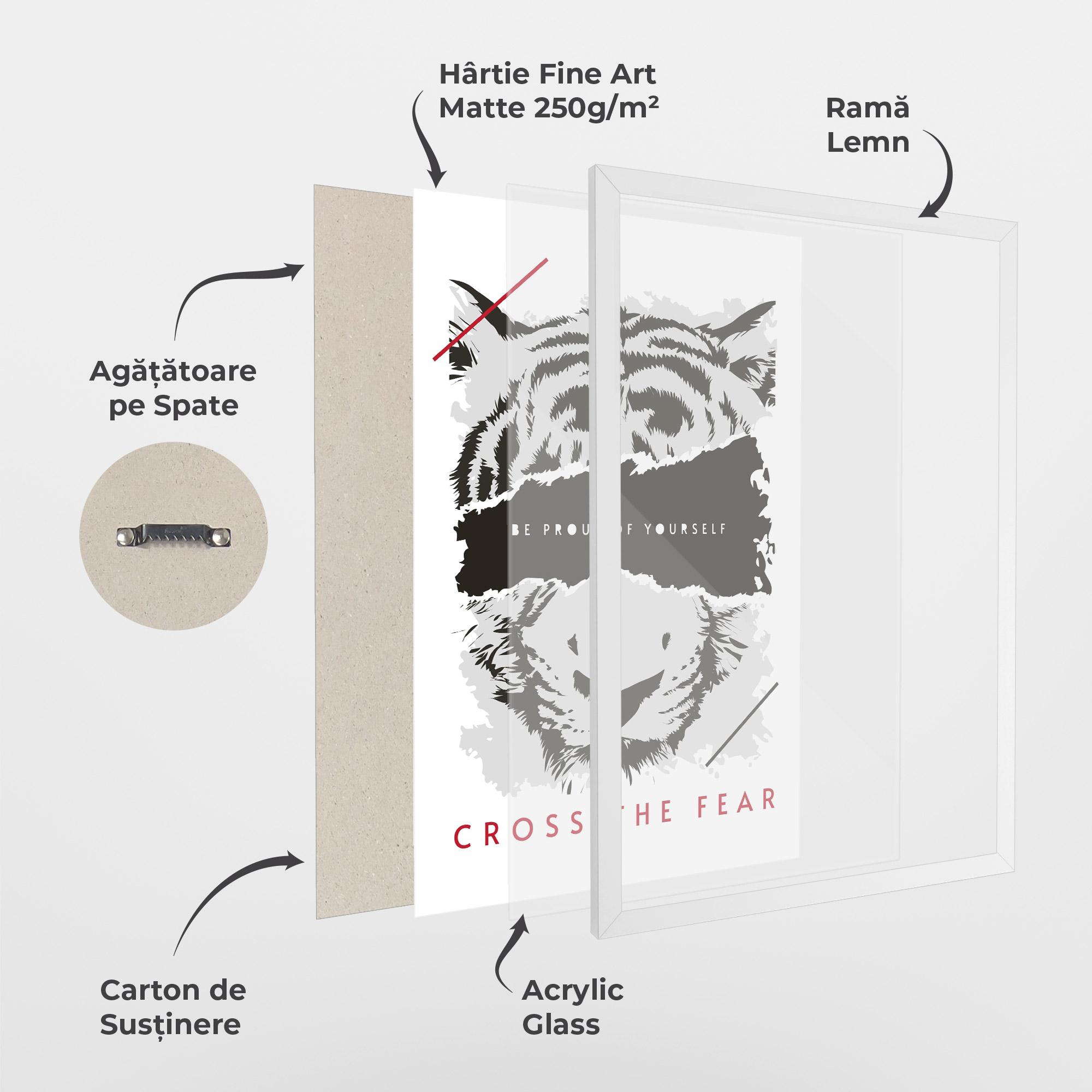 Poster Înrămat Cross The Fear mockup 1