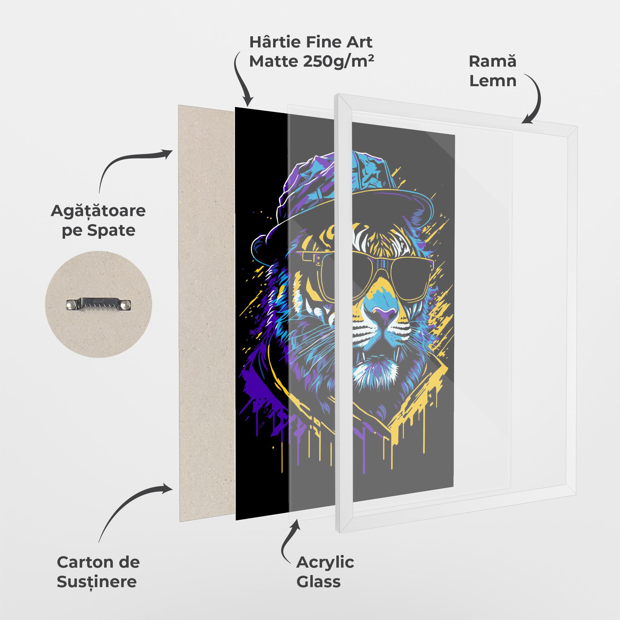 Poster Înrămat Glasses Tiger mockup 1