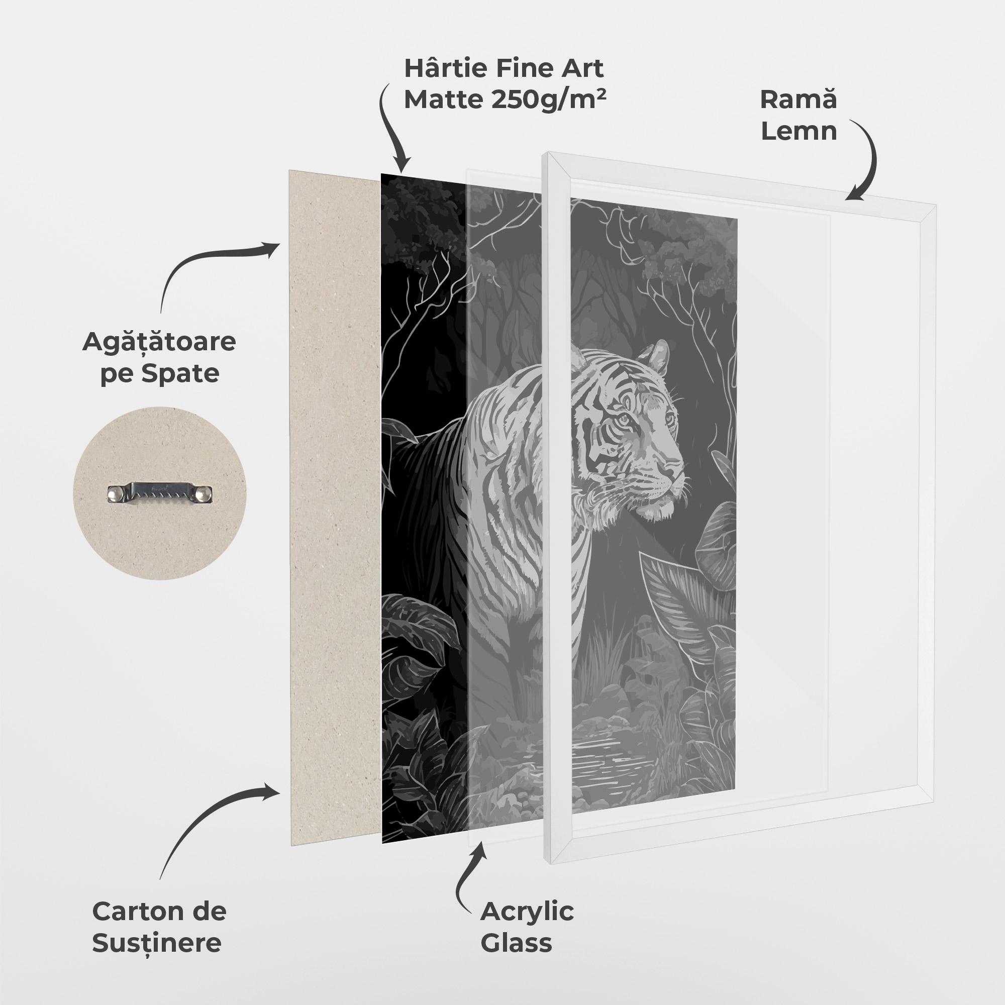 Poster Înrămat Grey Tiger mockup 1