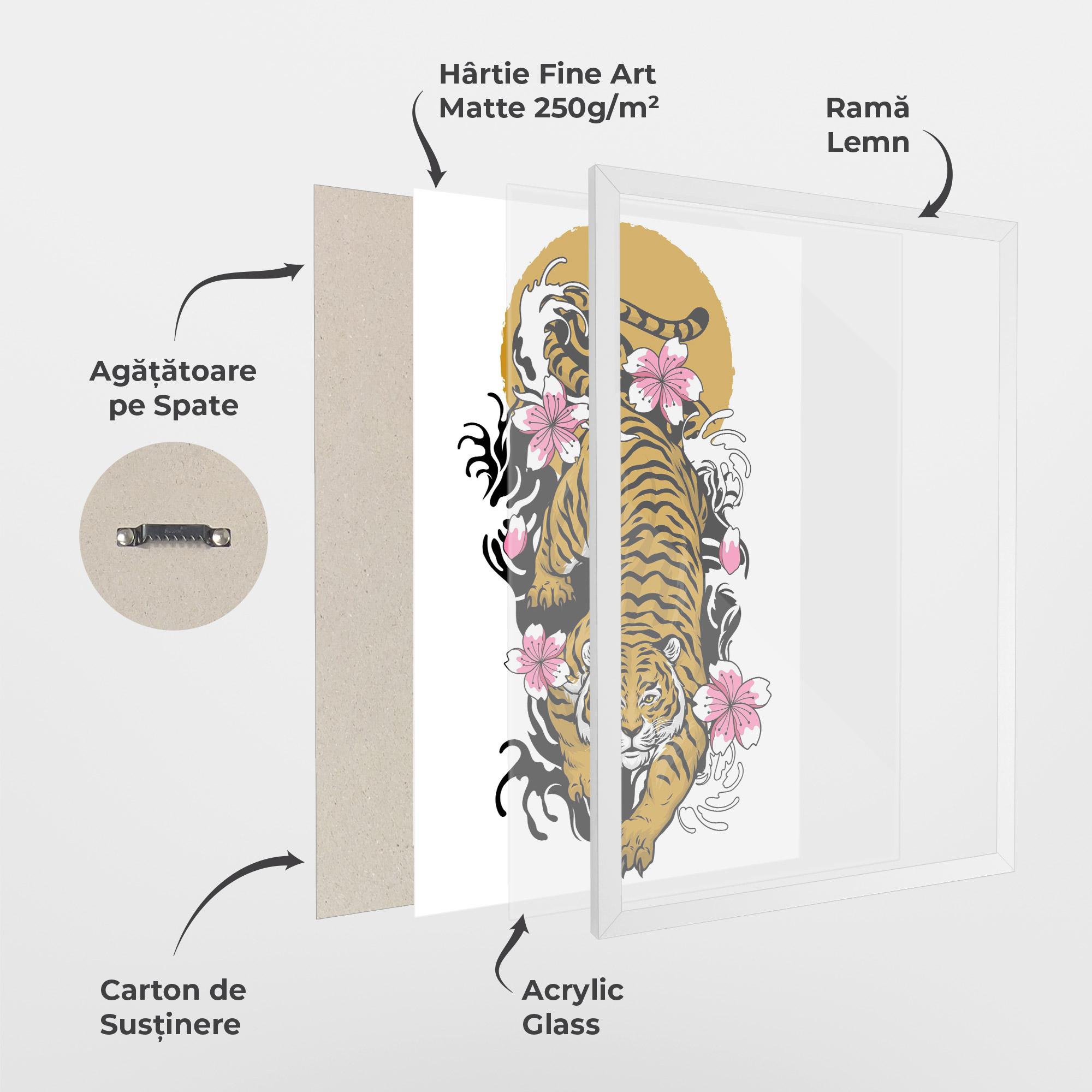 Poster Înrămat Japanese Style Tiger mockup 1
