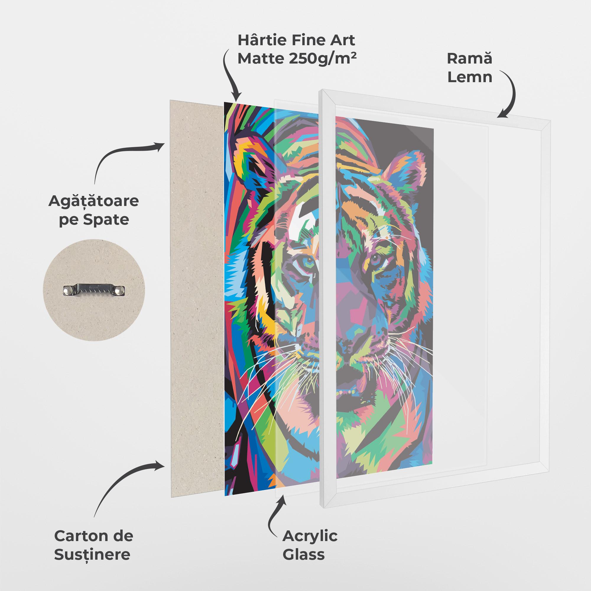 Poster Înrămat Mix Color Tiger mockup 1