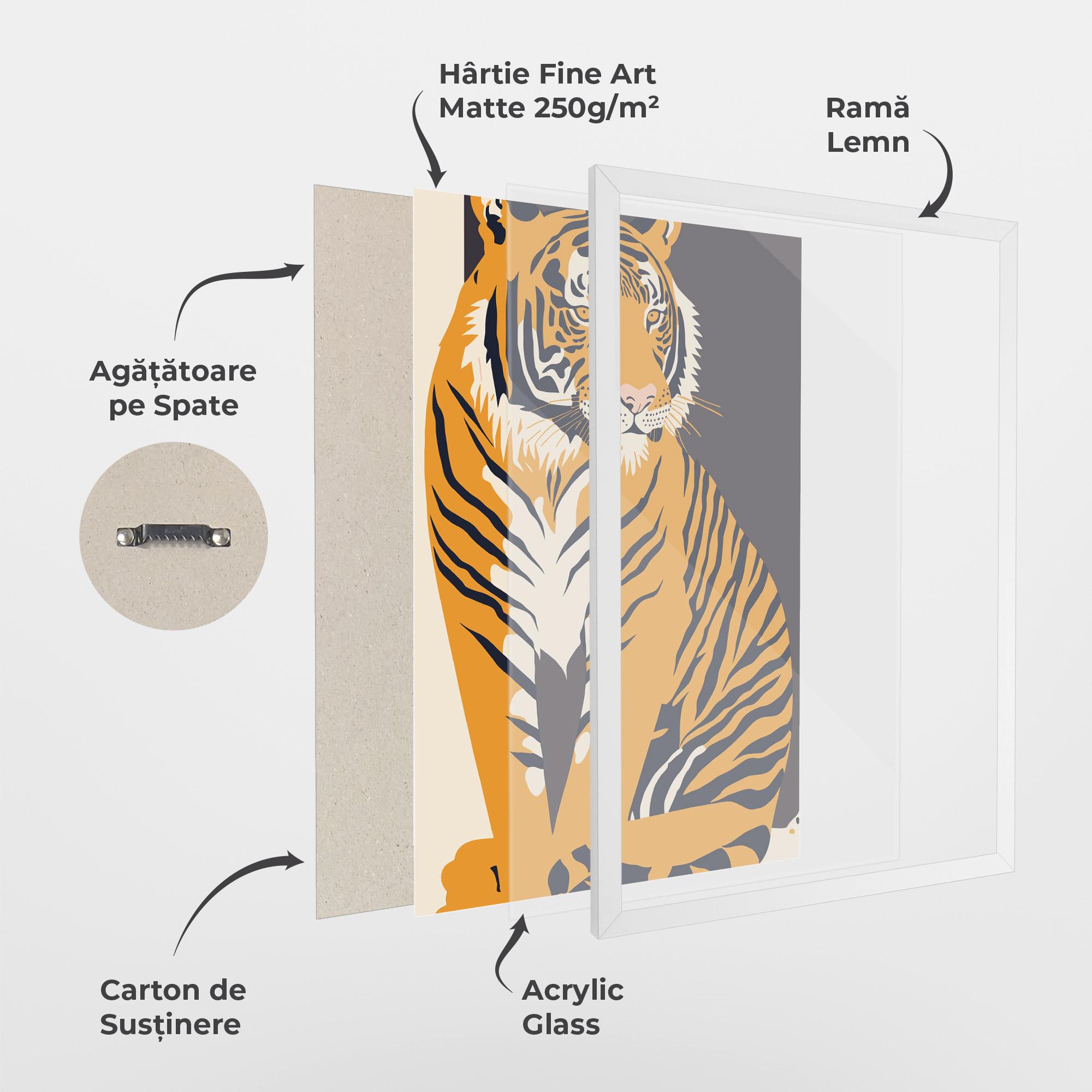 Poster Înrămat Orange Tiger mockup 1