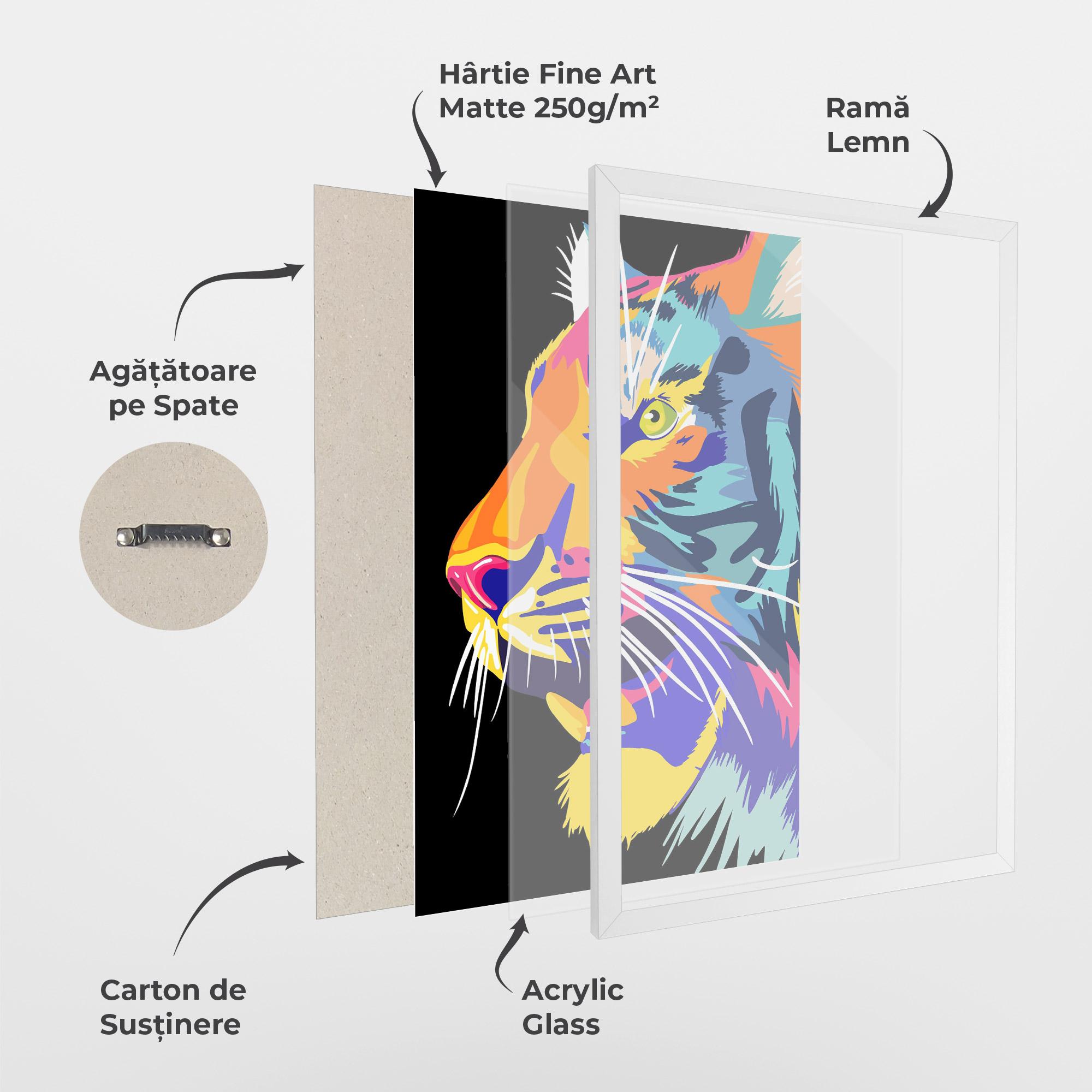 Poster Înrămat Pretty Colorful Tiger mockup 1