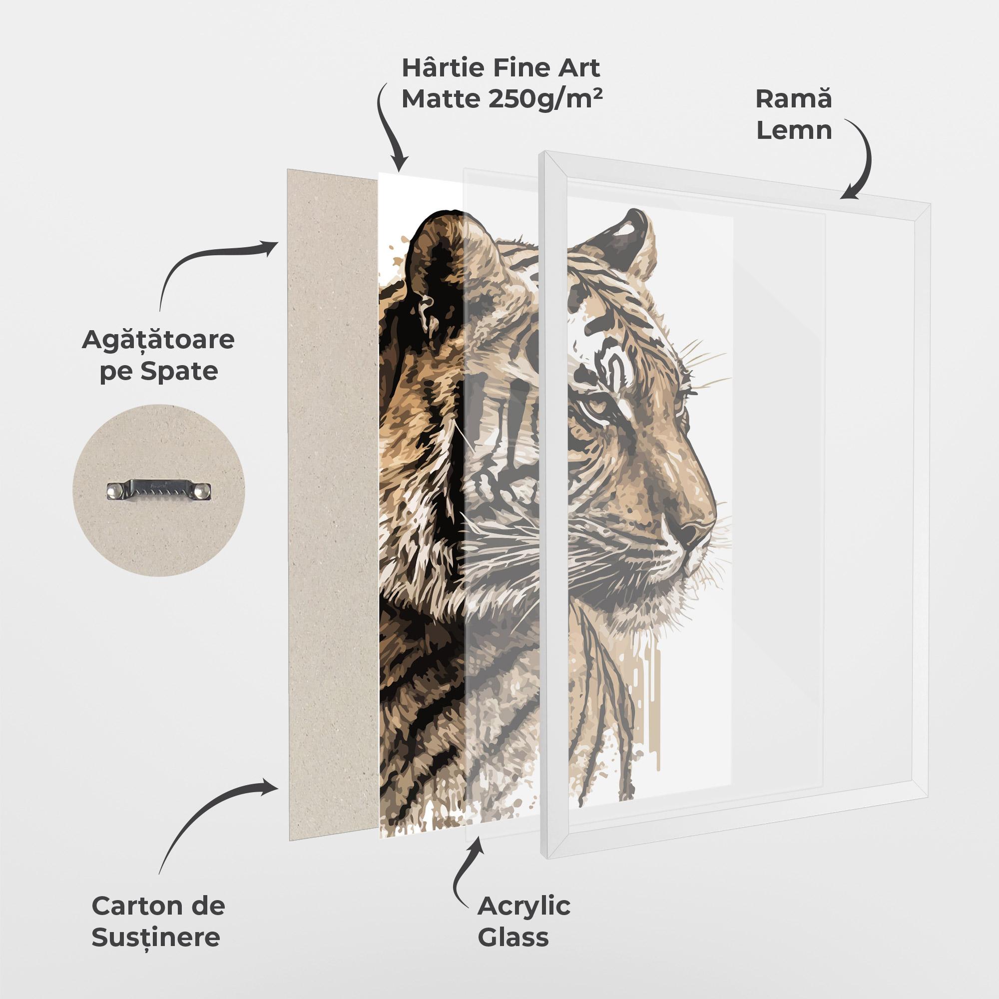 Poster Înrămat Pretty Tiger Art mockup 1