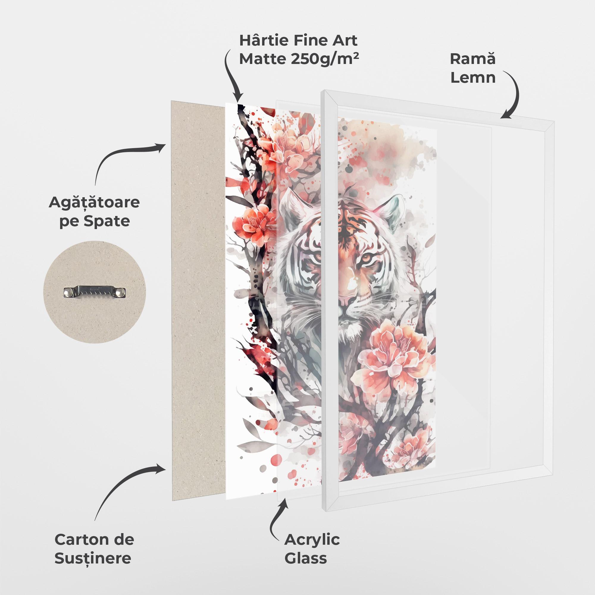 Poster Înrămat Red Tiger mockup 1